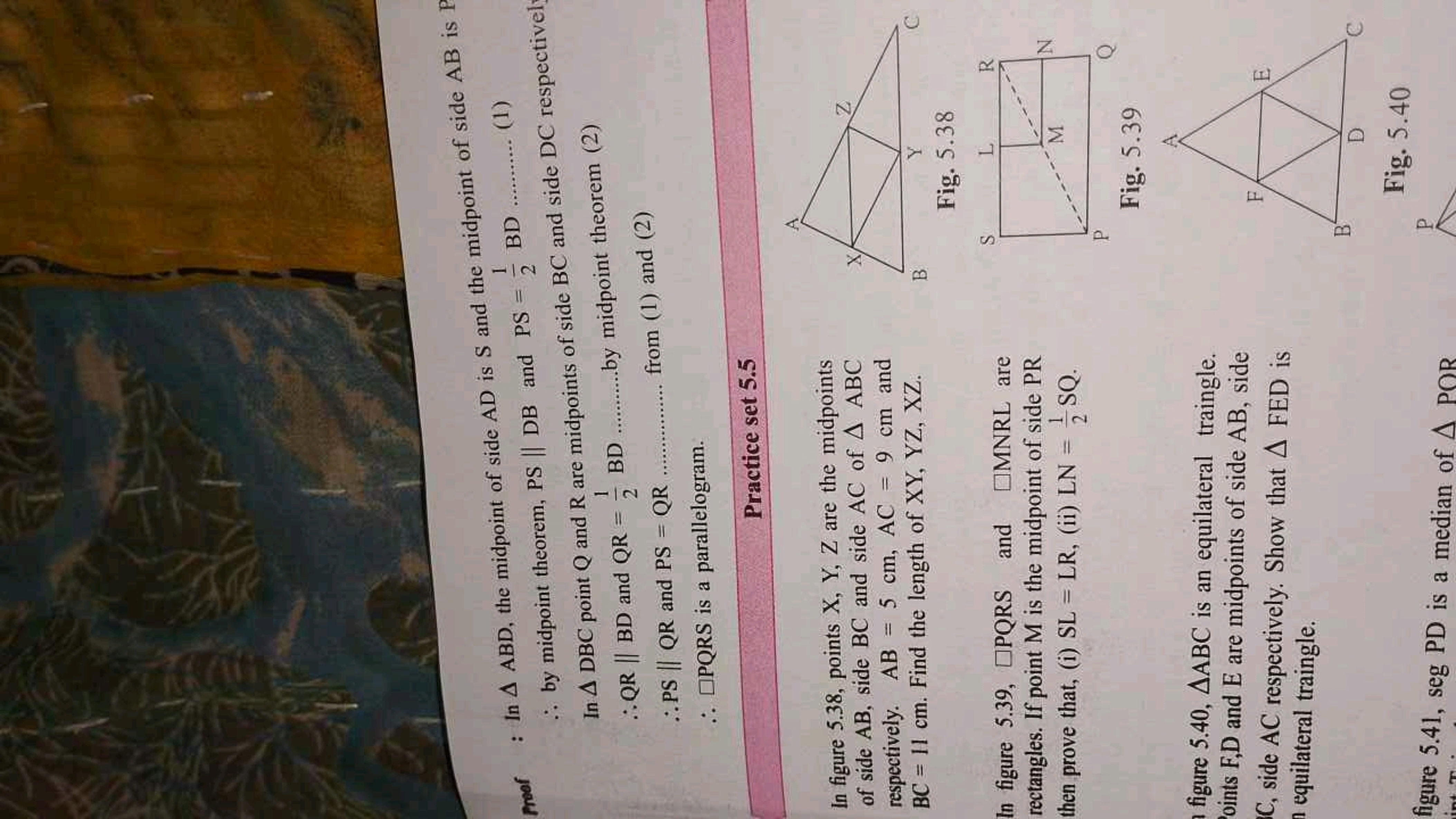 proof : In △ABD, the midpoint of side AD is S and the midpoint of side