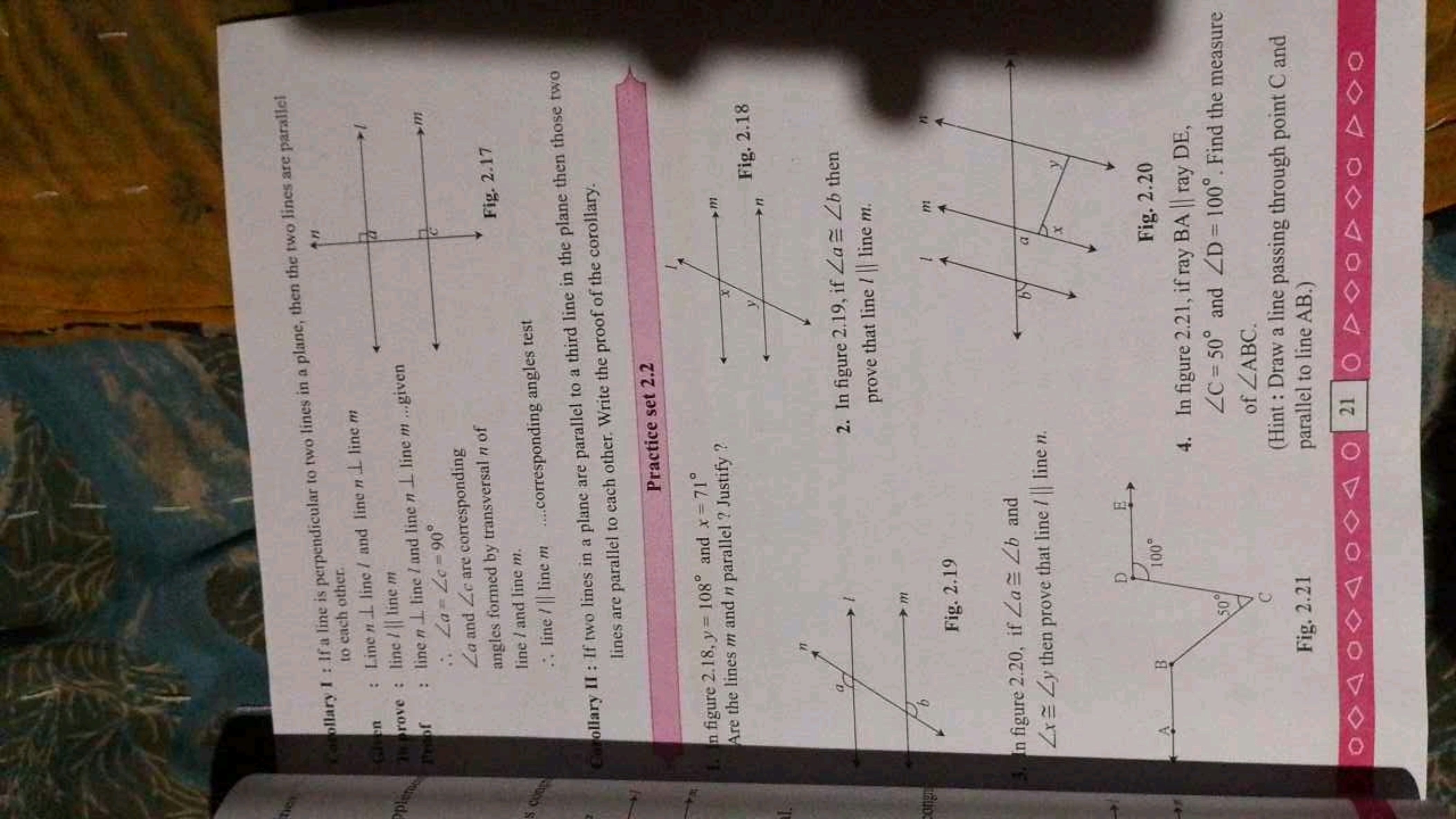 Vallary 1: If a line is perpendicular to two lines in a plane, then th