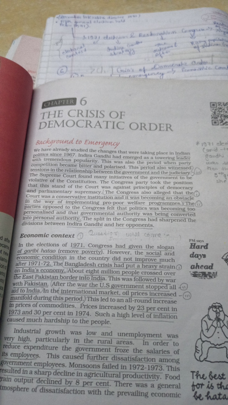 

CHAPTER 6
THE CRISIS OF
DEMOCRATIC ORDER
Background to Emergency
We 