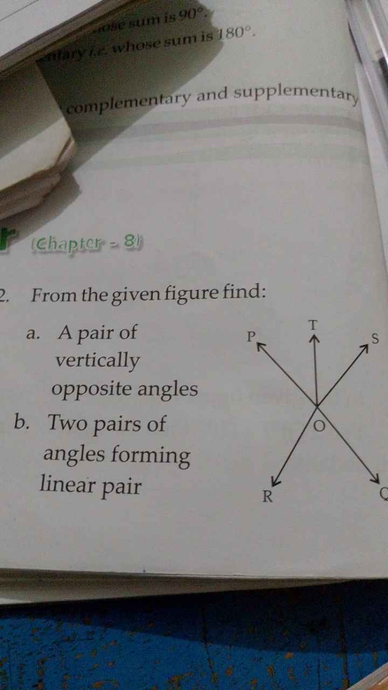 whose
complementary and supplementary
(Chapter = 8)
2. From the given 