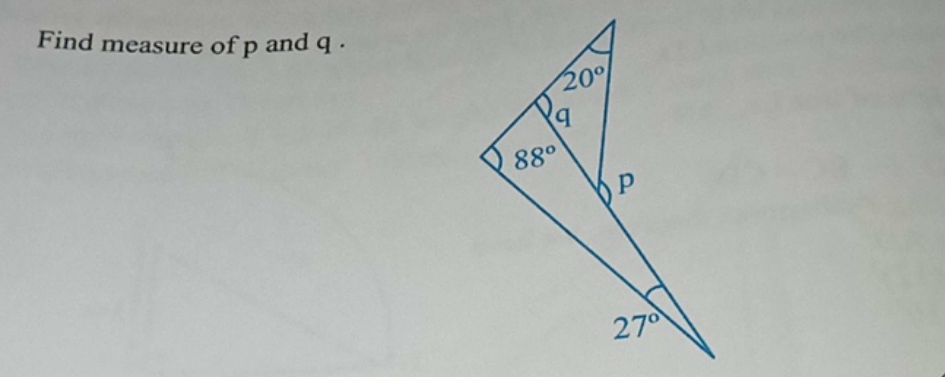 Find measure of p and q .