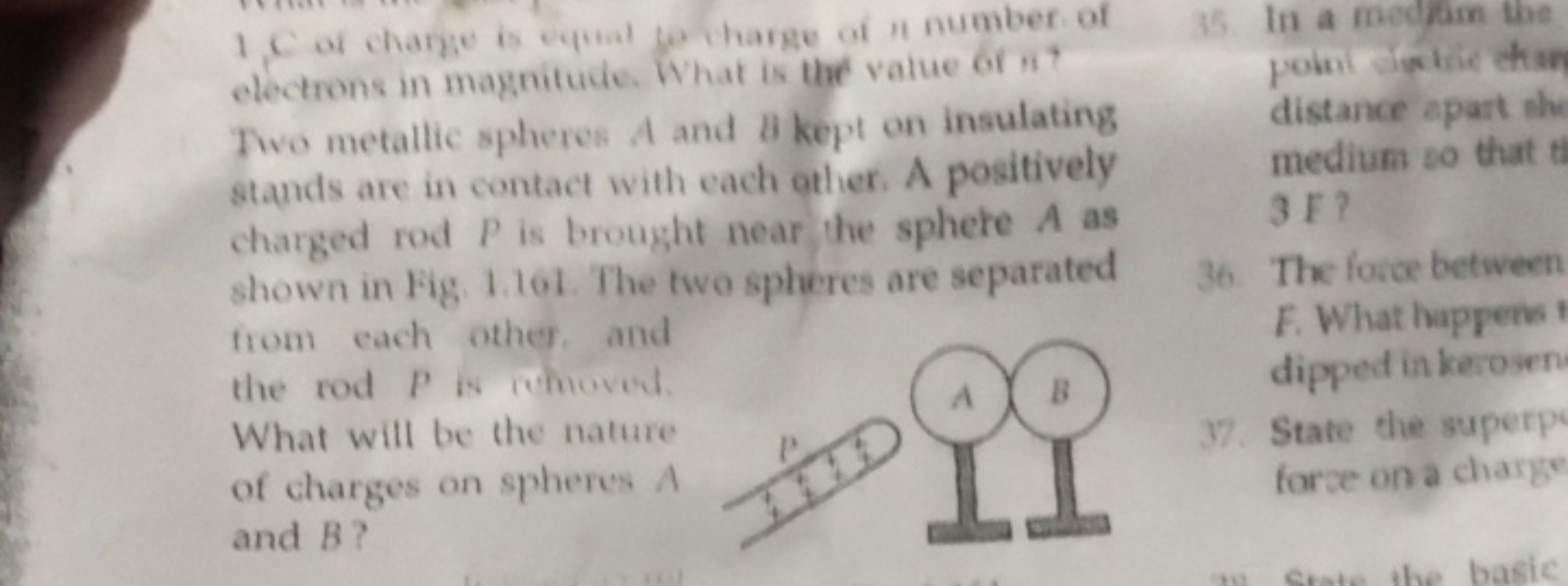 1 f of charge is eqtial w harge of n number of electrons in magnitude.