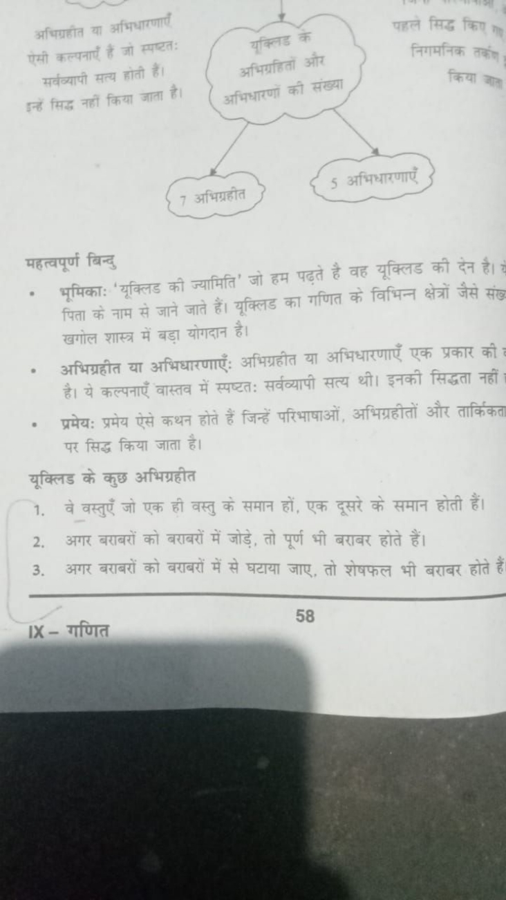 अभिग्रहीत या अभिधारणाएँ ऐसी कलनाणाँ हैं जो स्पष्टत: सर्वव्यापी सत्य हो