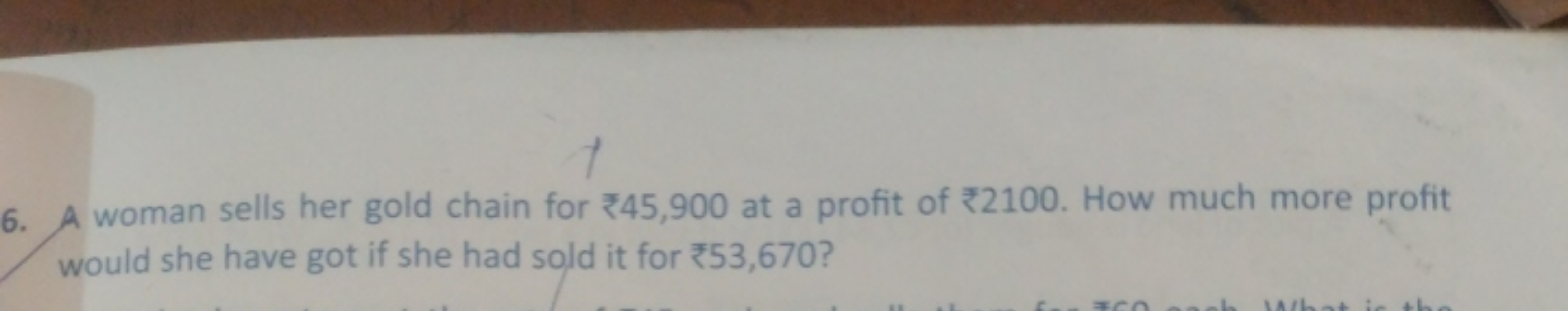 6. woman sells her gold chain for ₹45,900 at a profit of ₹2100. How mu