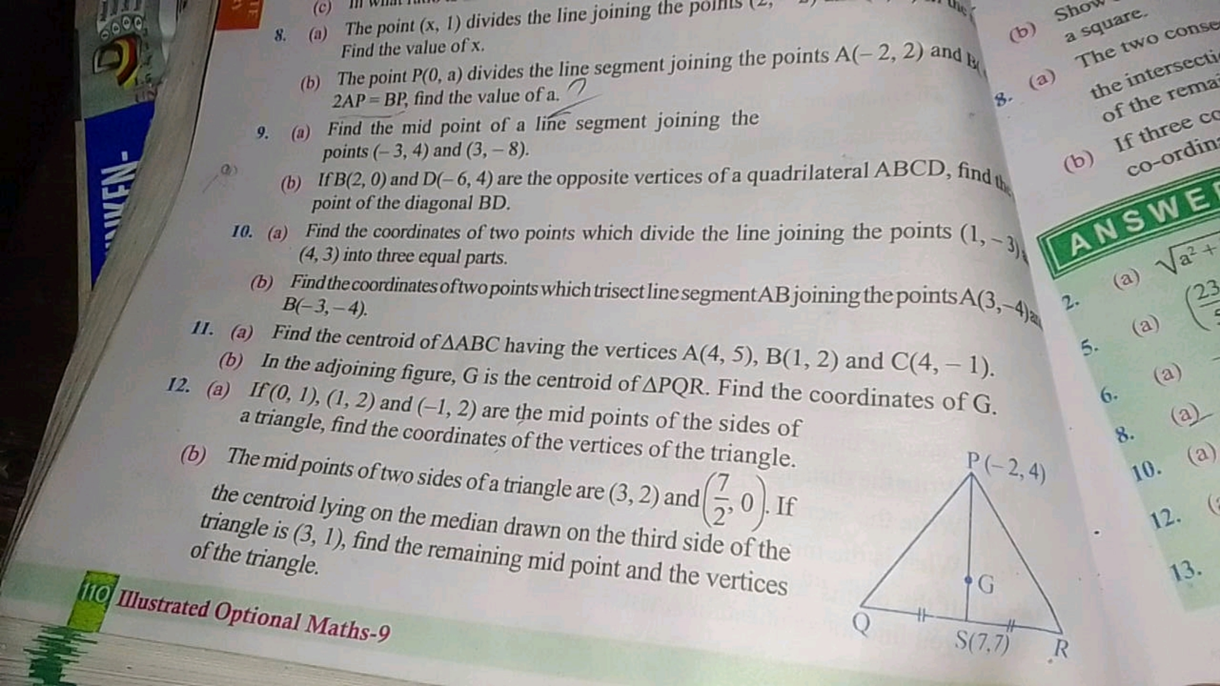 2000
D
EN-
a
TE
(c)
8. (a) The point (x, 1) divides the line joining t