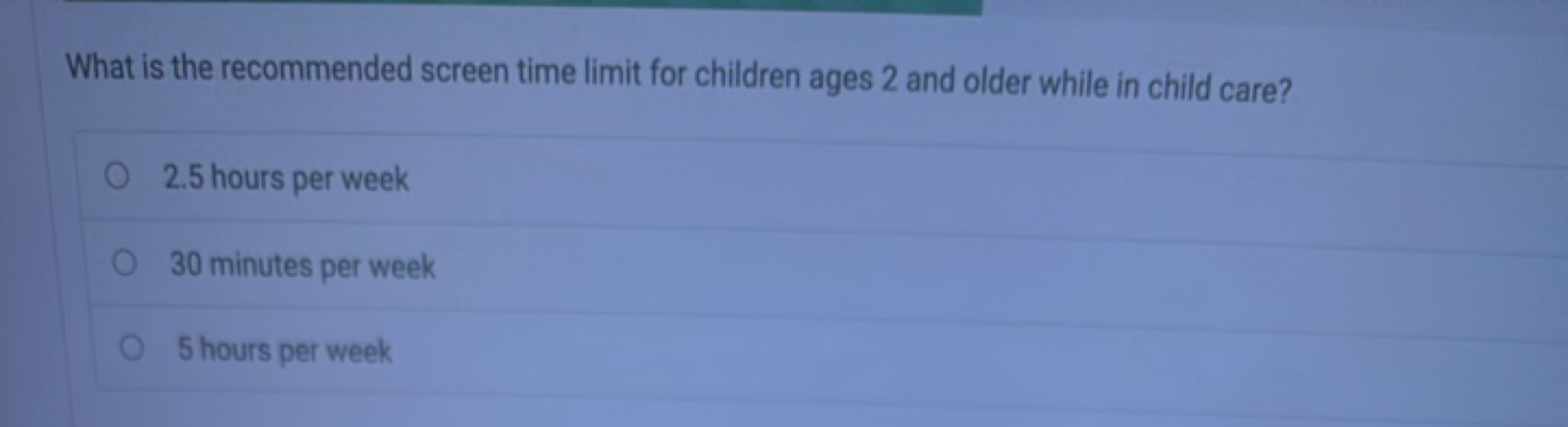 What is the recommended screen time limit for children ages 2 and olde