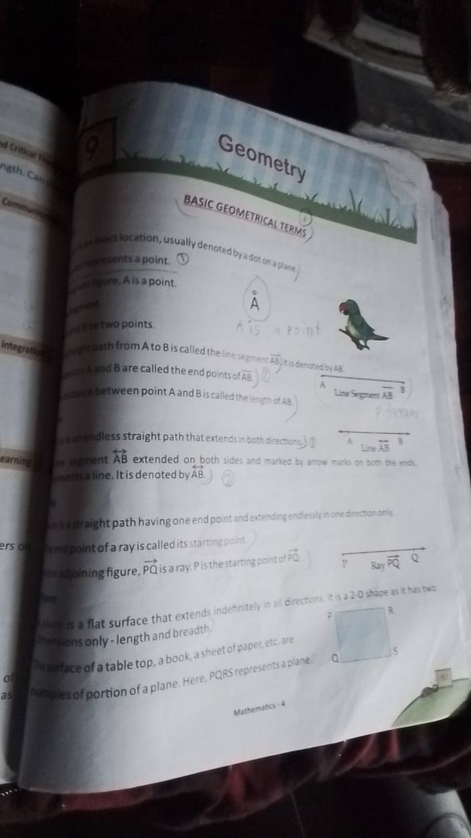 Geometry
BASIC GEOMETRICAL TERMS
Qeactiocation, usually denoted bra do