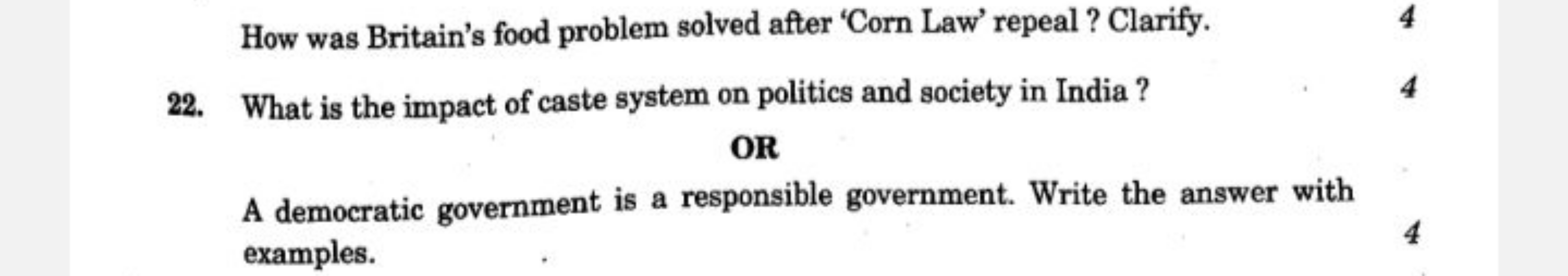 How was Britain's food problem solved after 'Corn Law' repeal? Clarify