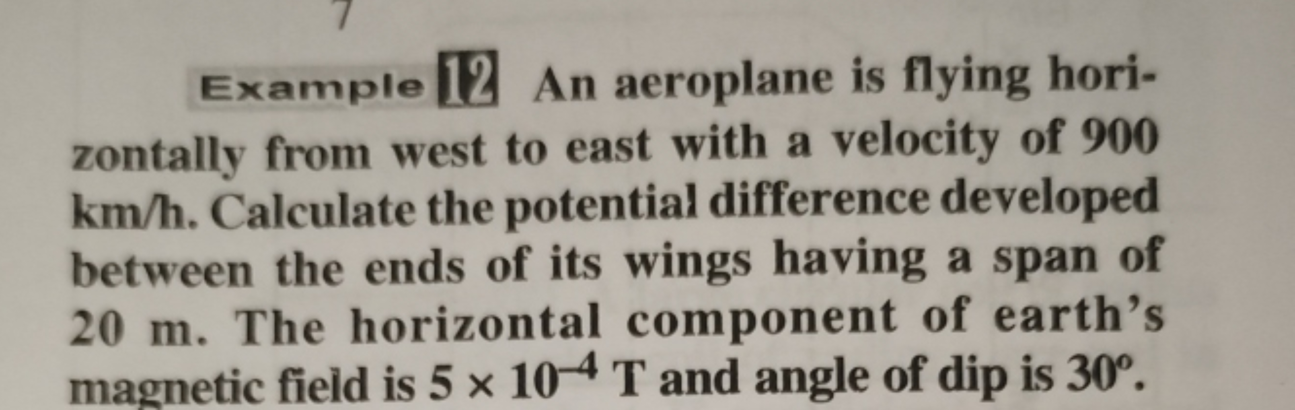 Example 12 An aeroplane is flying horizontally from west to east with 