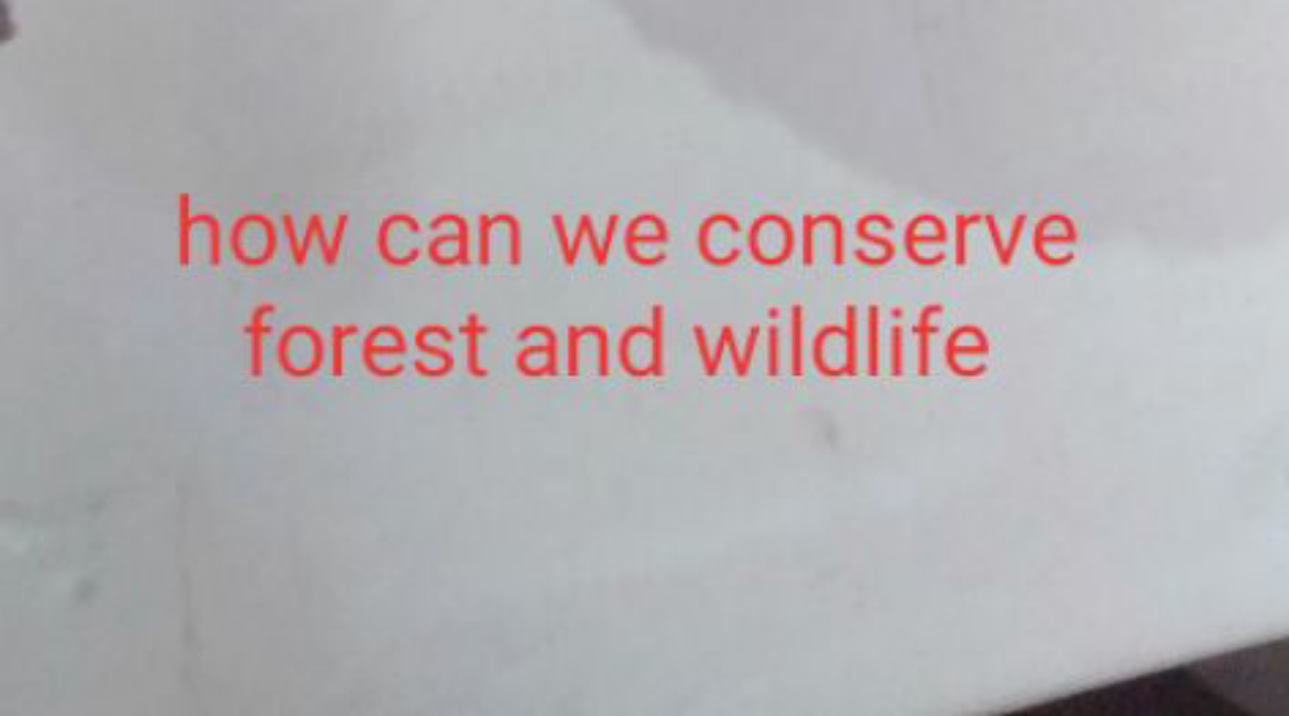 how can we conserve forest and wildlife