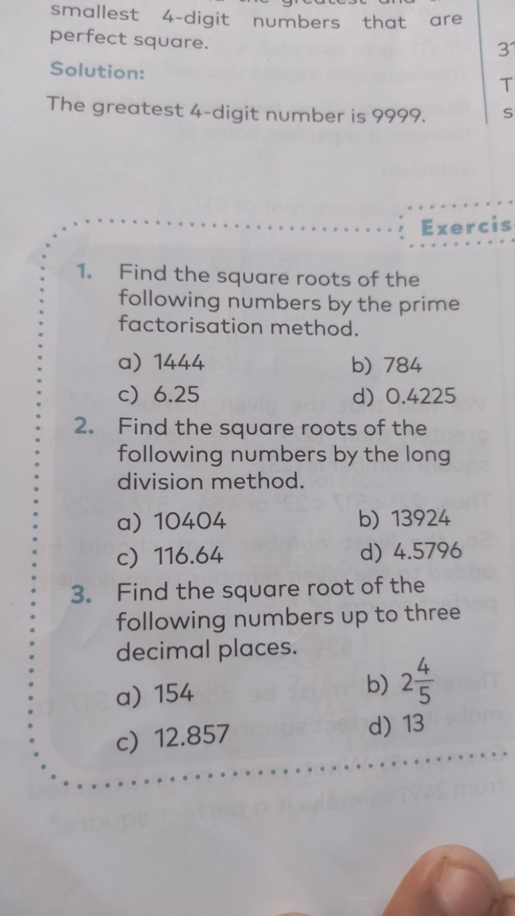 smallest 4 -digit numbers that are perfect square.
Solution:
The great