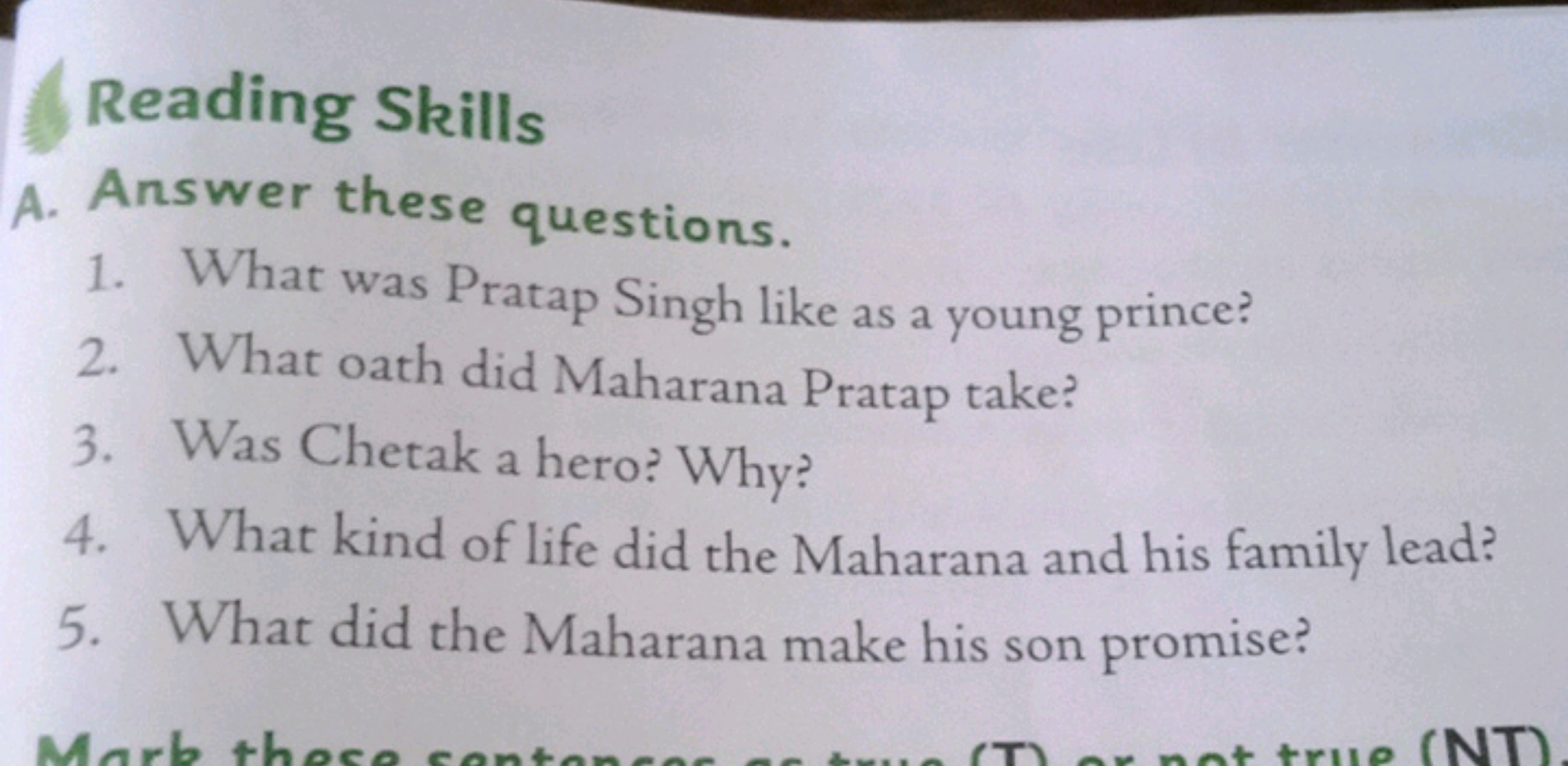 Reading Skills
A. Answer these questions.
1. What was Pratap Singh lik