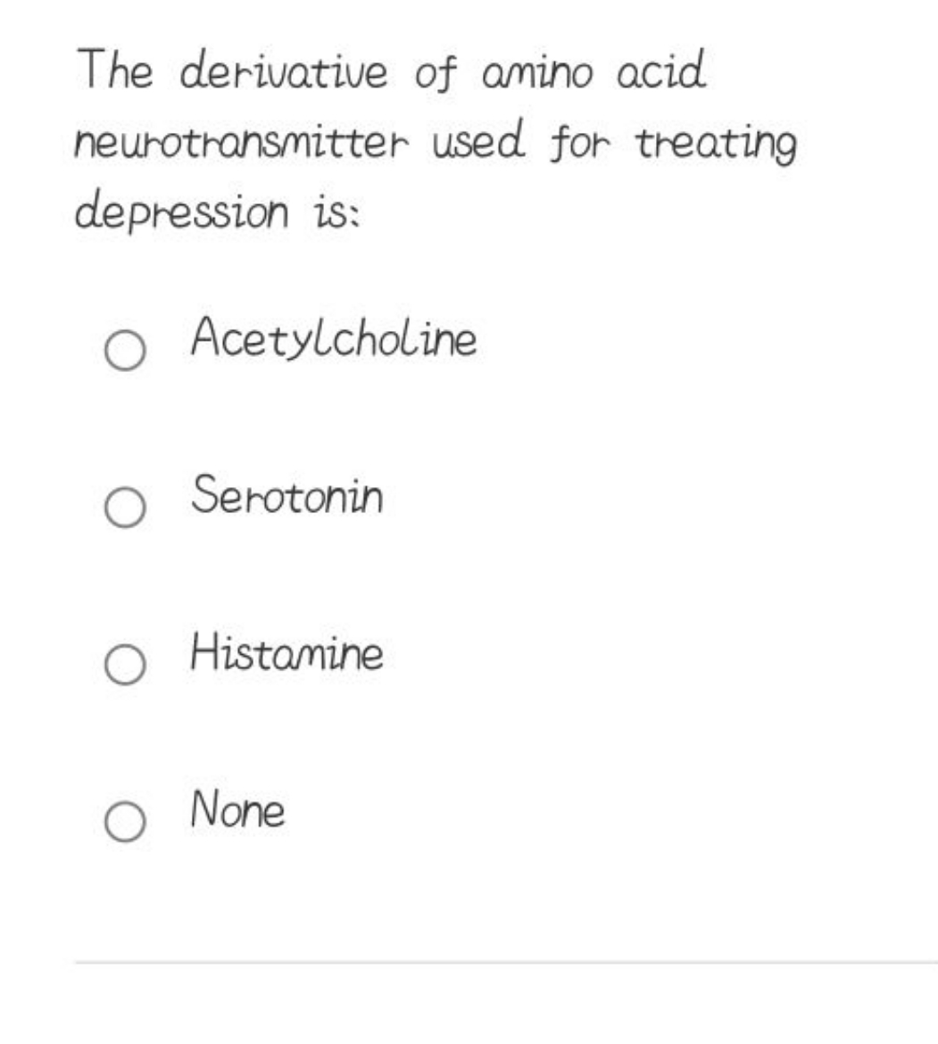 The derivative of amino acid neurotransmitter used for treating depres