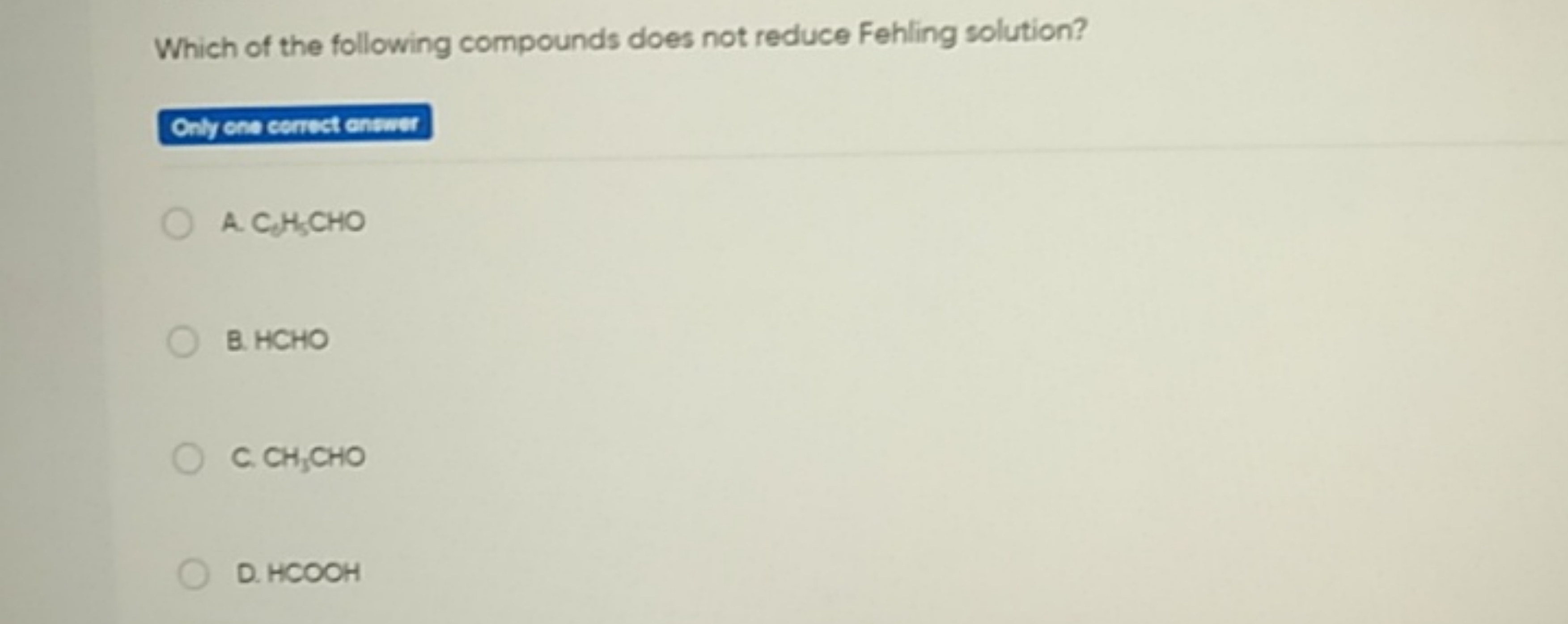 Which of the following compounds does not reduce Fehling solution?
Ont