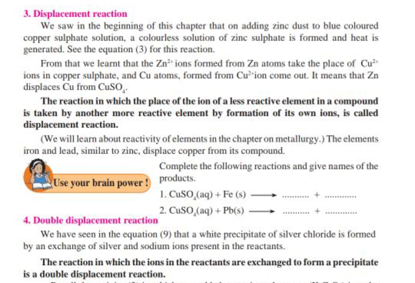 3. Displacement reaction

We saw in the beginning of this chapter that