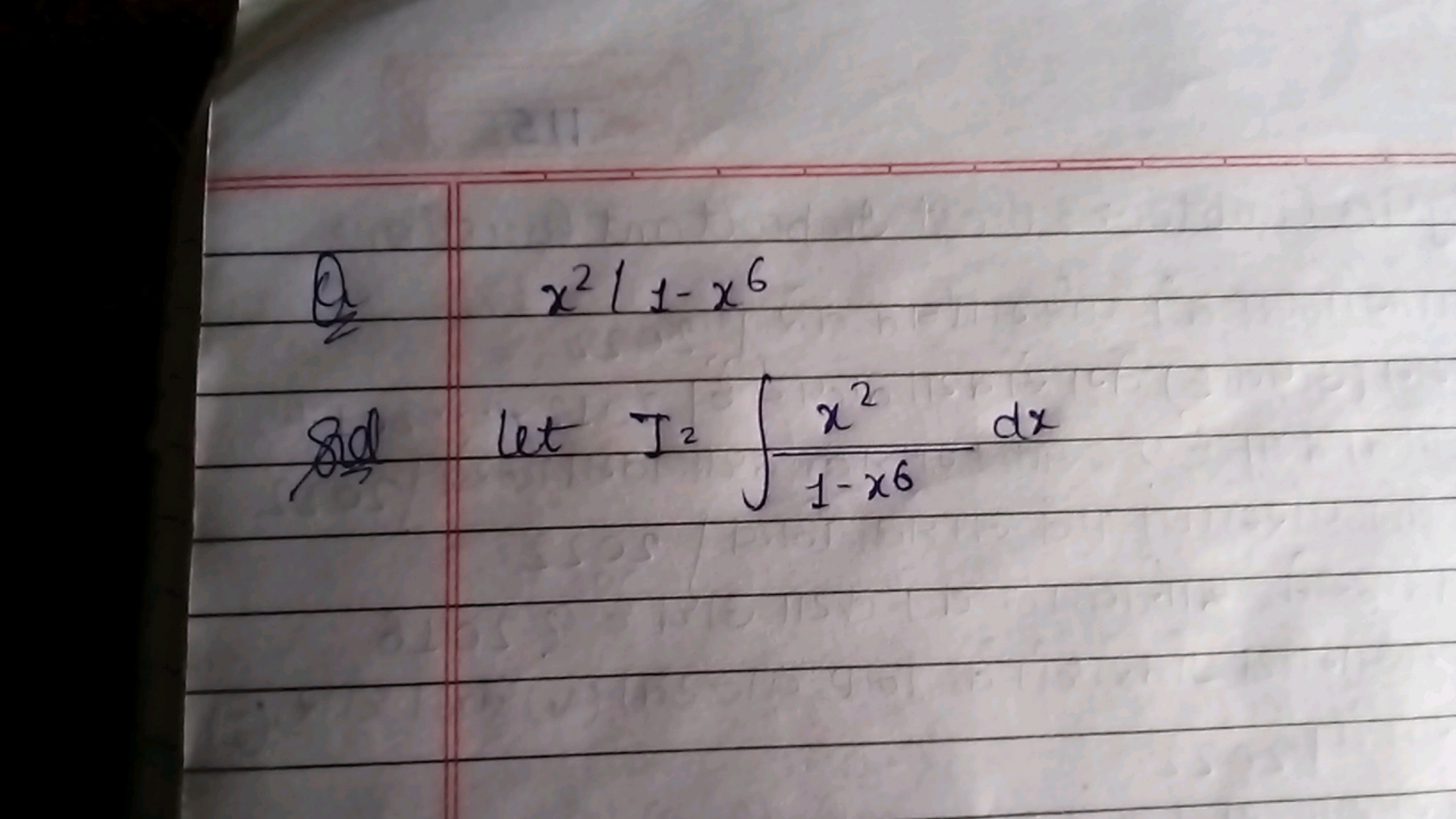 Q x2/1−x6
Sol let I=∫1−x6x2​dx