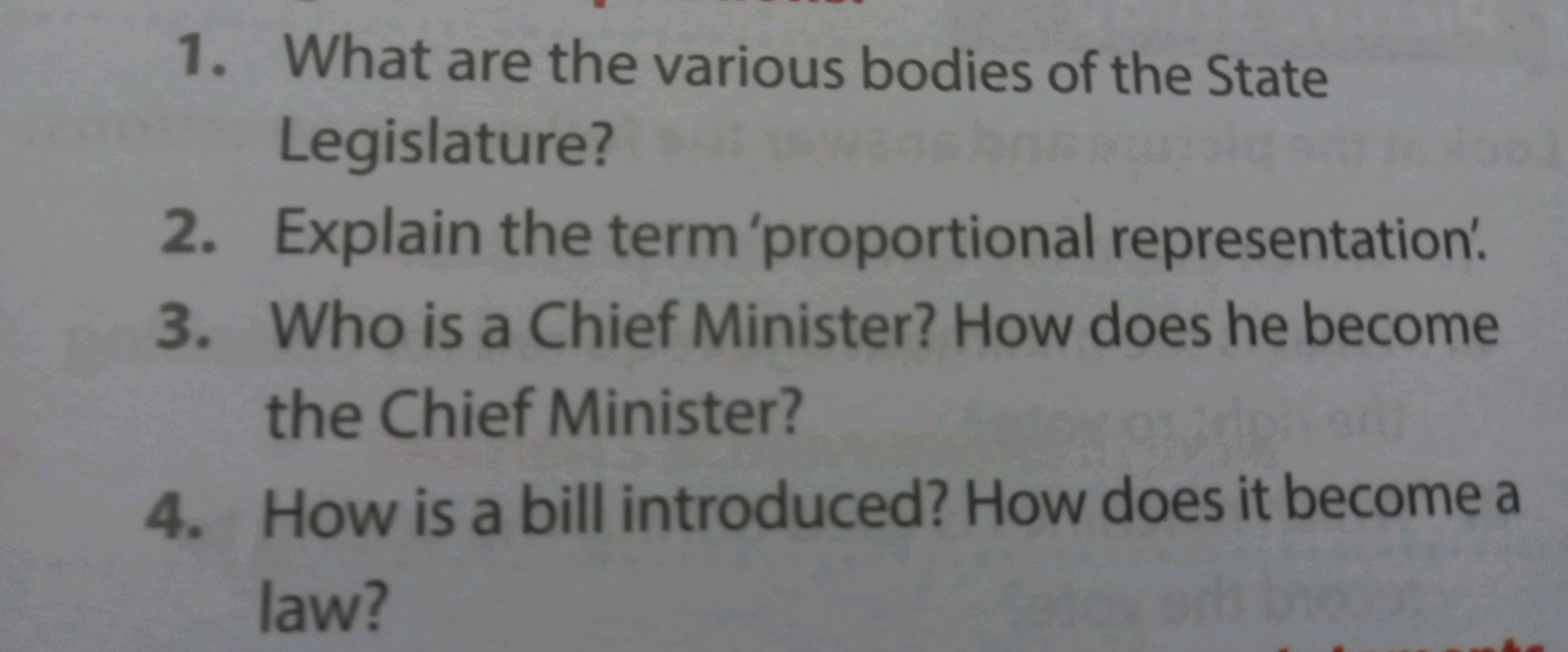 1. What are the various bodies of the State Legislature?
2. Explain th