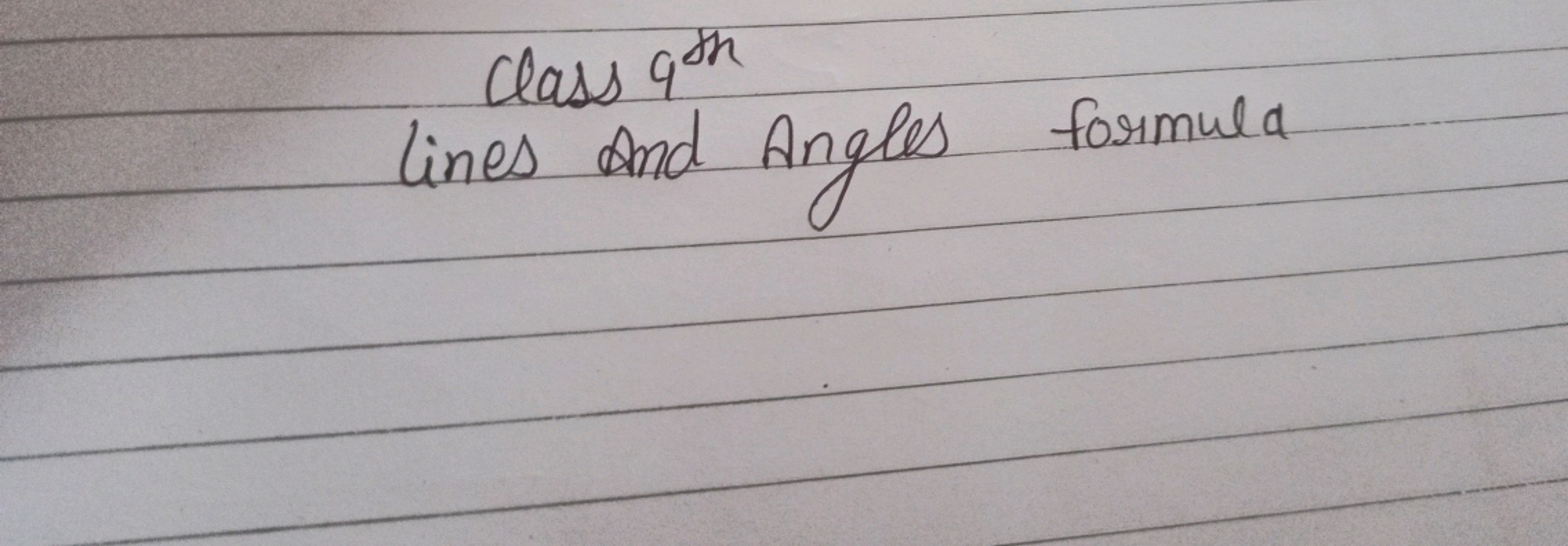 Class 9th  lines and Angles formula