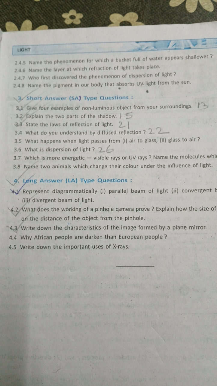 LIGHT
2.4.5 Name the phenomenon for which a bucket full of water appea