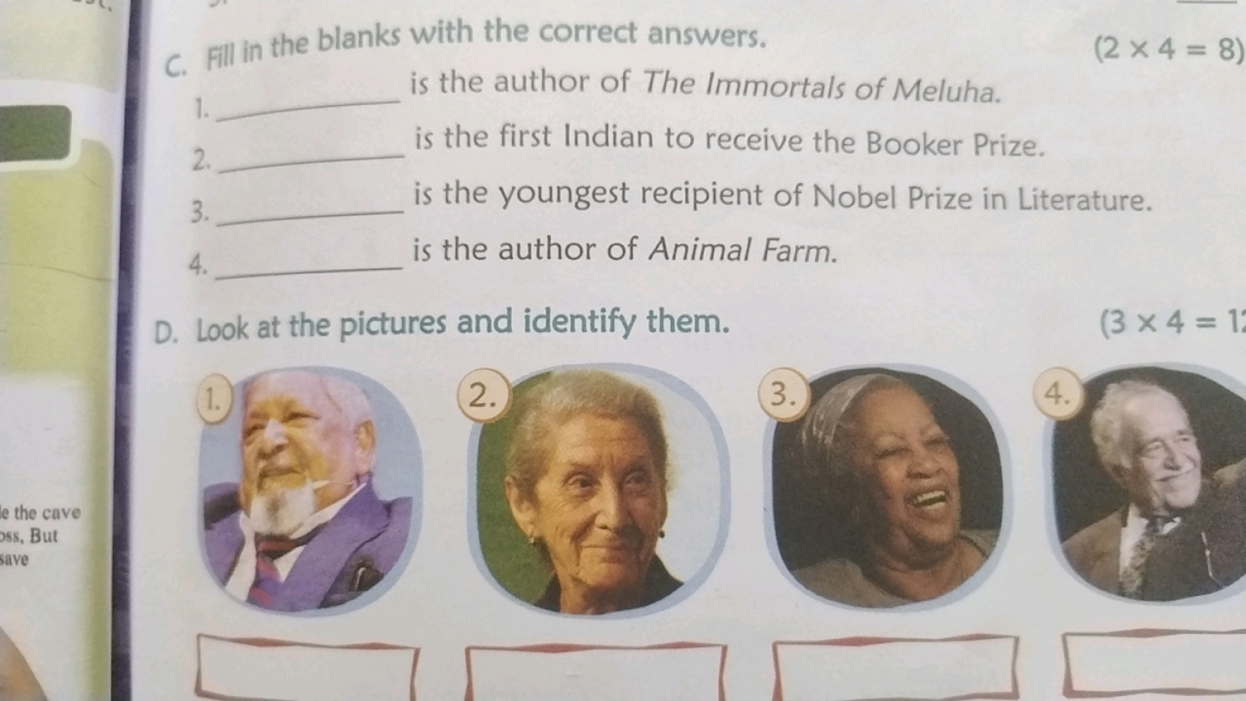 C. Fill in the blanks with the correct answers.
(2×4=8)
1. is the auth