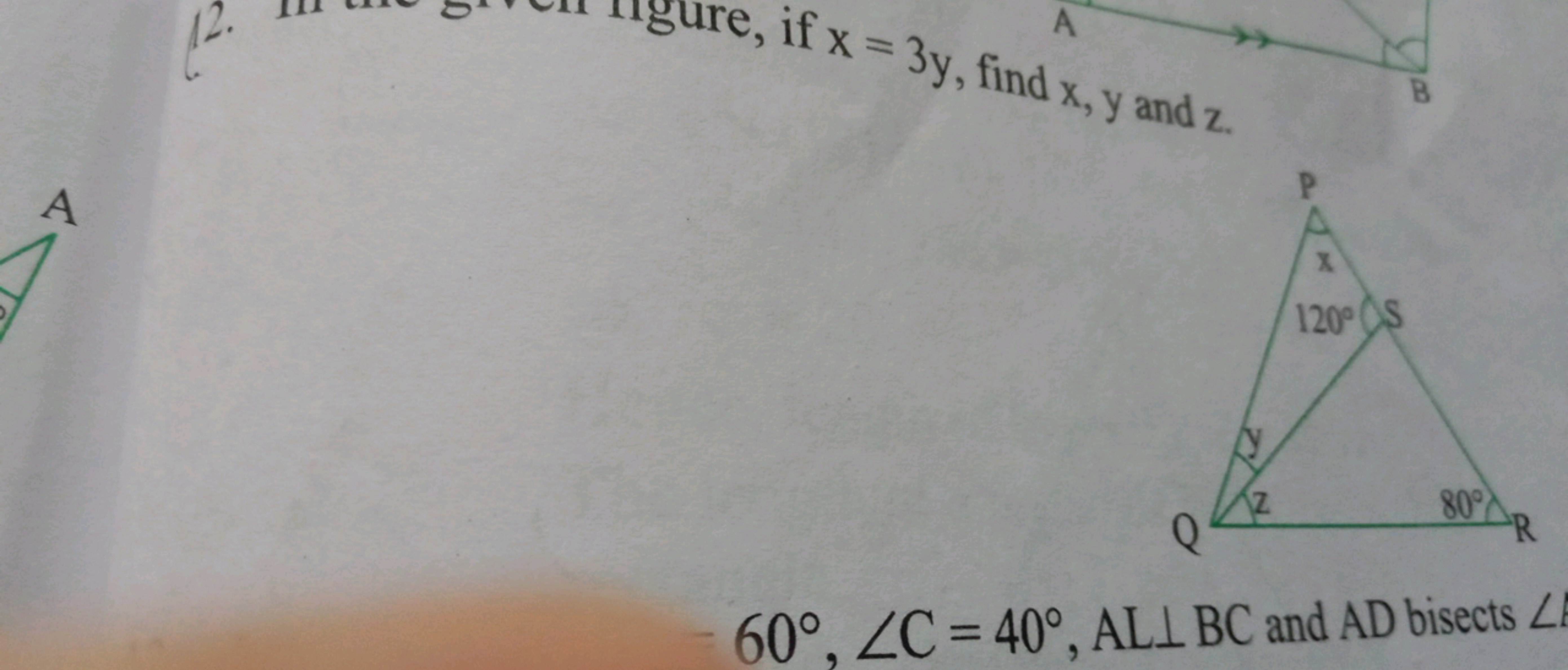 A
⇒B1​

A
60∘,∠C=40∘,AL⊥BC and AD bisects ∠