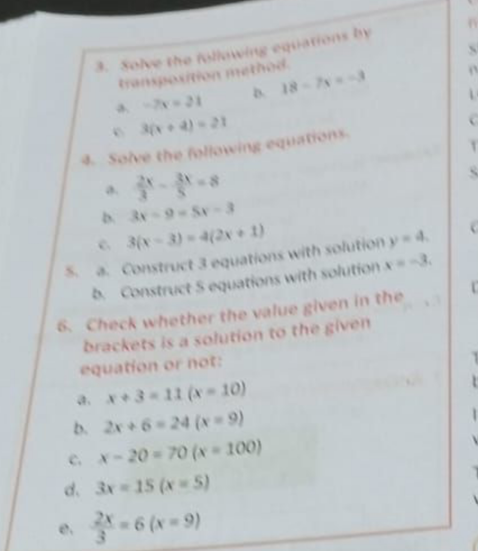 3. solve the followite eqtarionts by trankevitiont method.
a. −7=21
b.