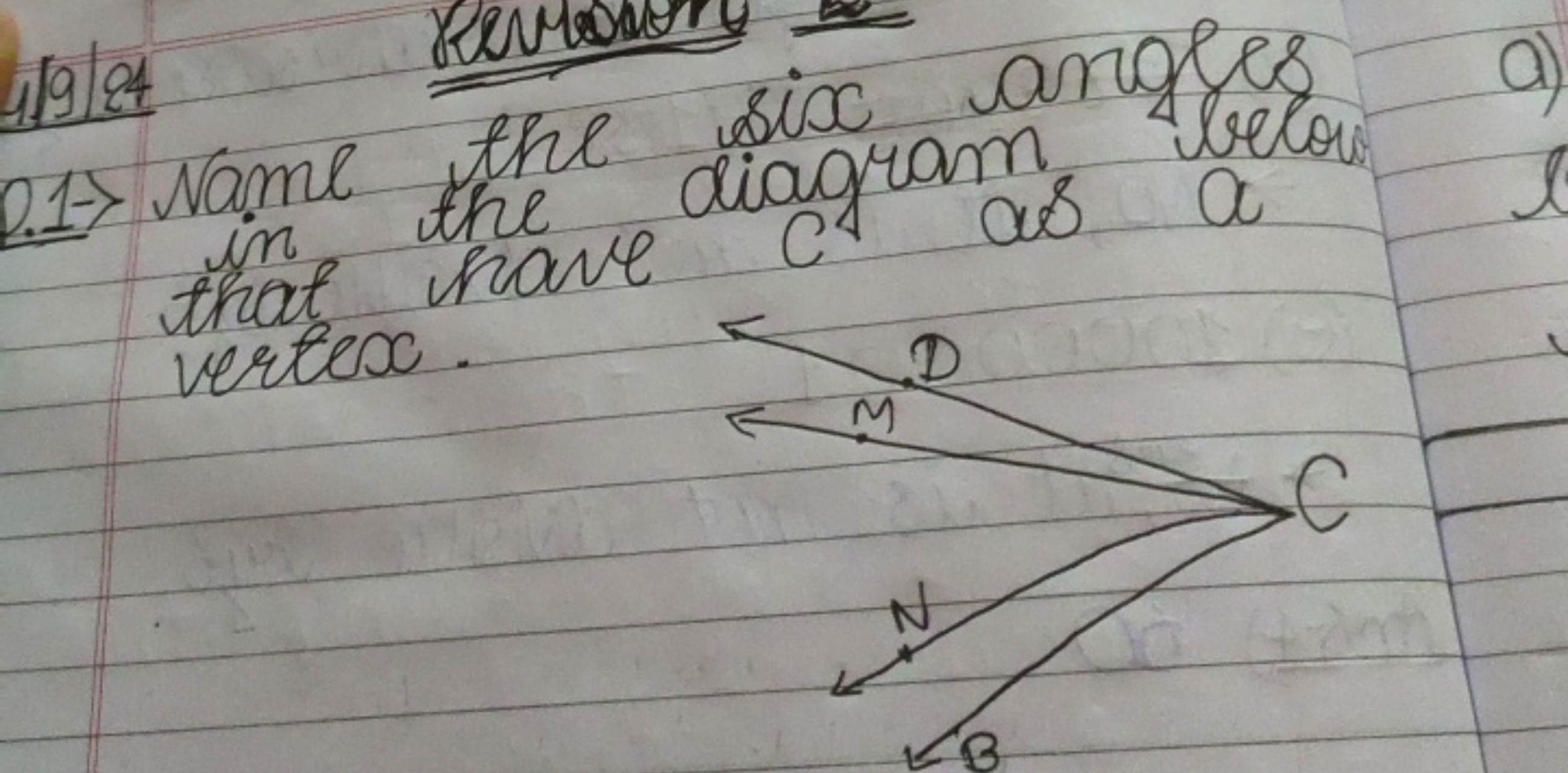 Q1- Name the diag angram bes in the diagram as a vertex.