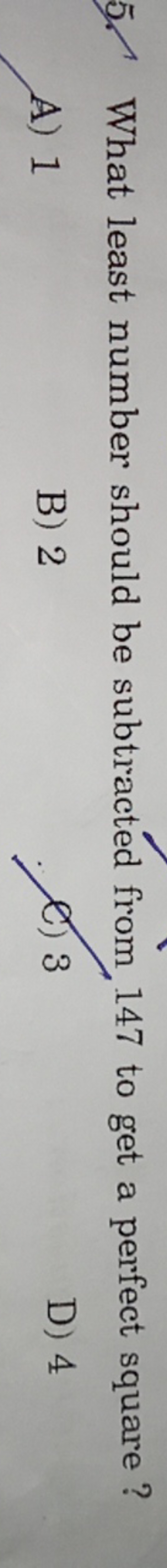 What least number should be subtracted from 147 to get a perfect squar