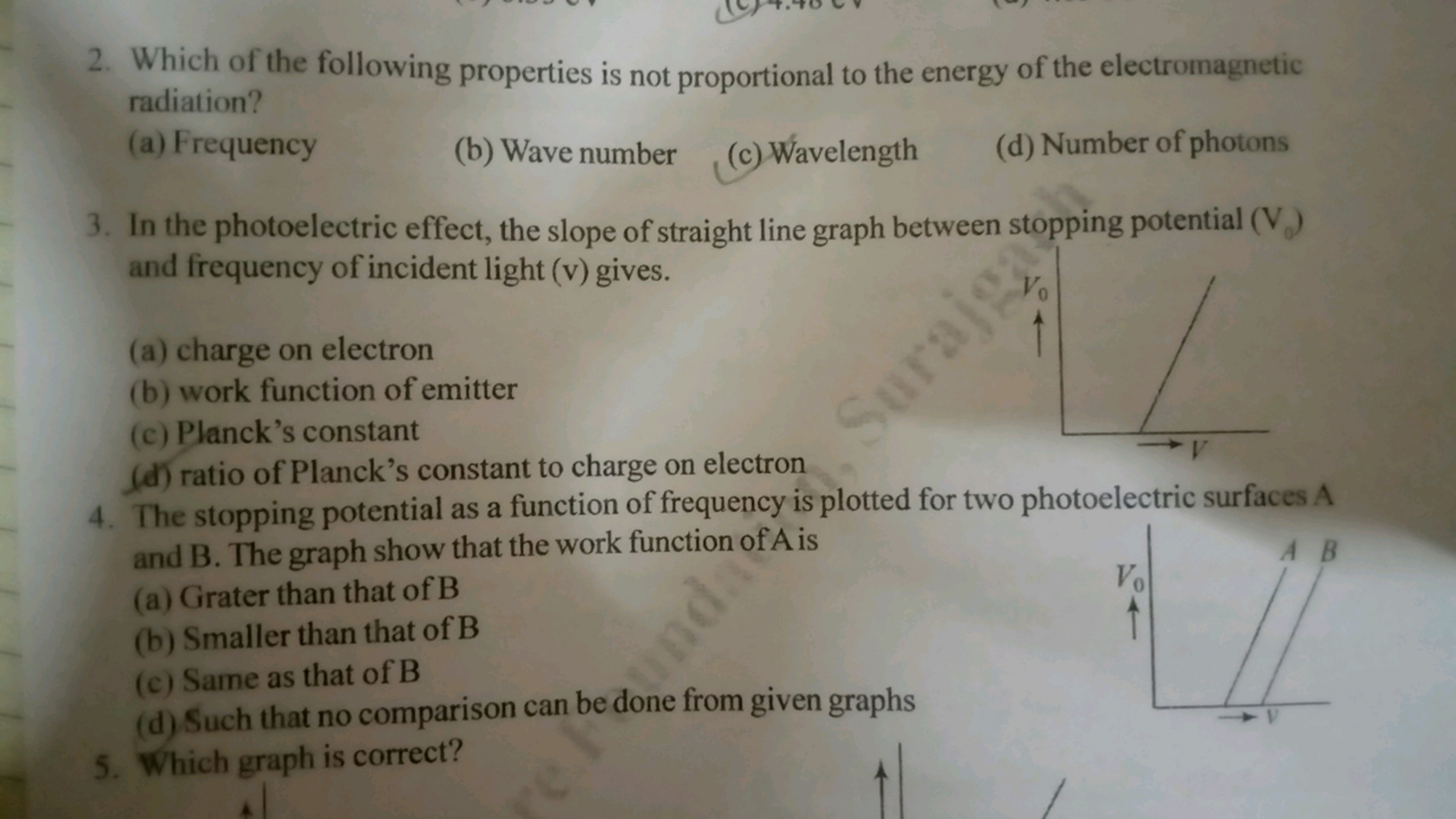 2. Which of the following properties is not proportional to the energy