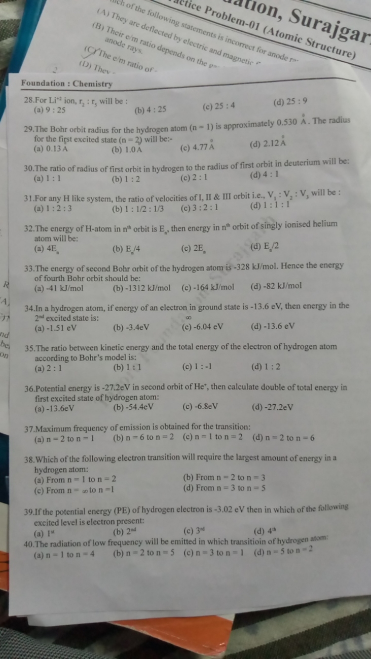 (B) Their are deflected by statements is incon (Atomic Structure) anod