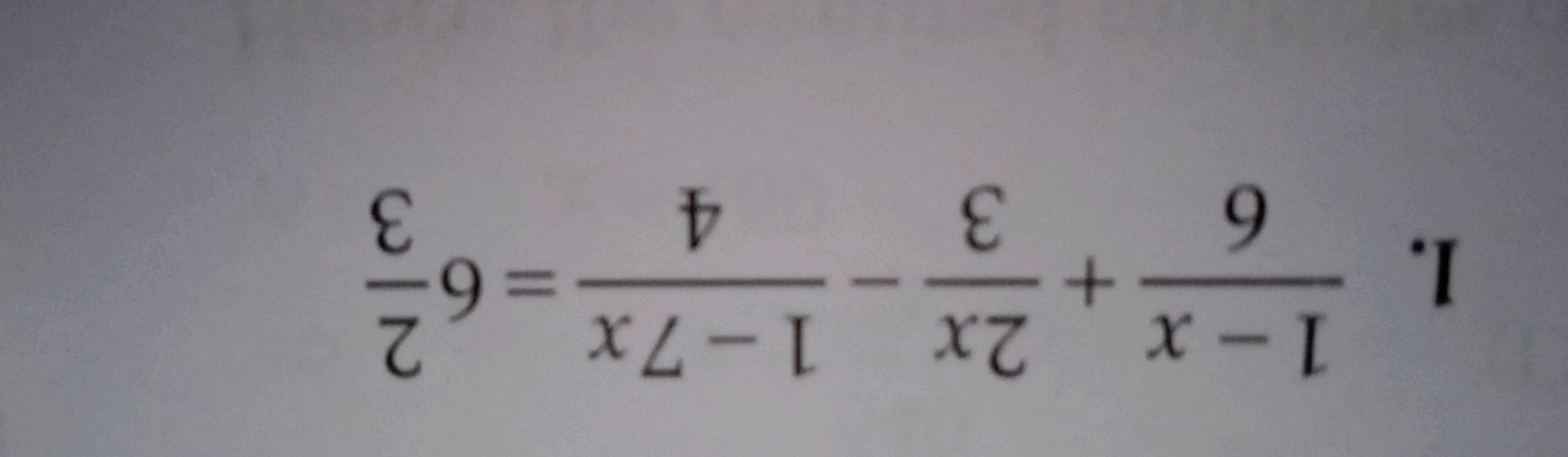 1. 61−x​+32x​−41−7x​=632​