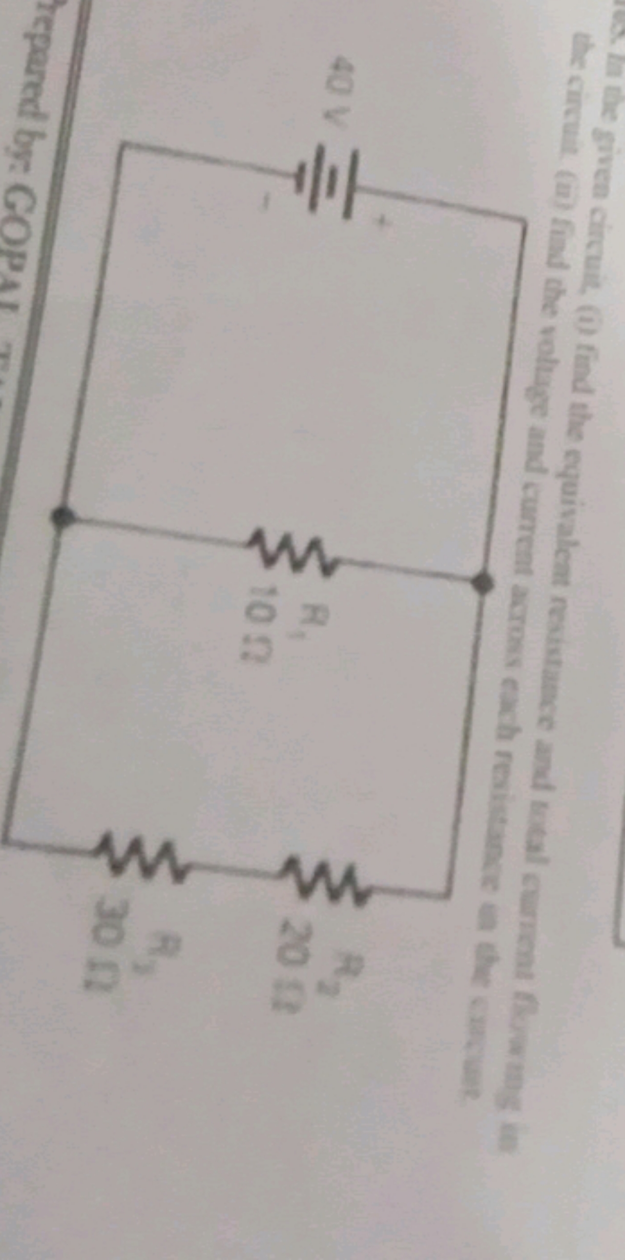  the circuit (ii) find the voluge and current across each revictange =