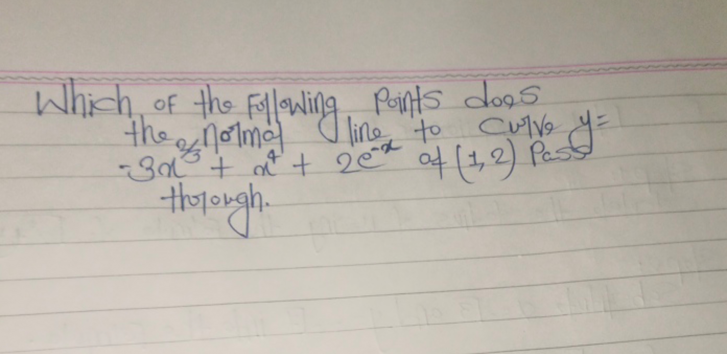 Which of the following points dogs the normal line to curve y= −3x2/3+