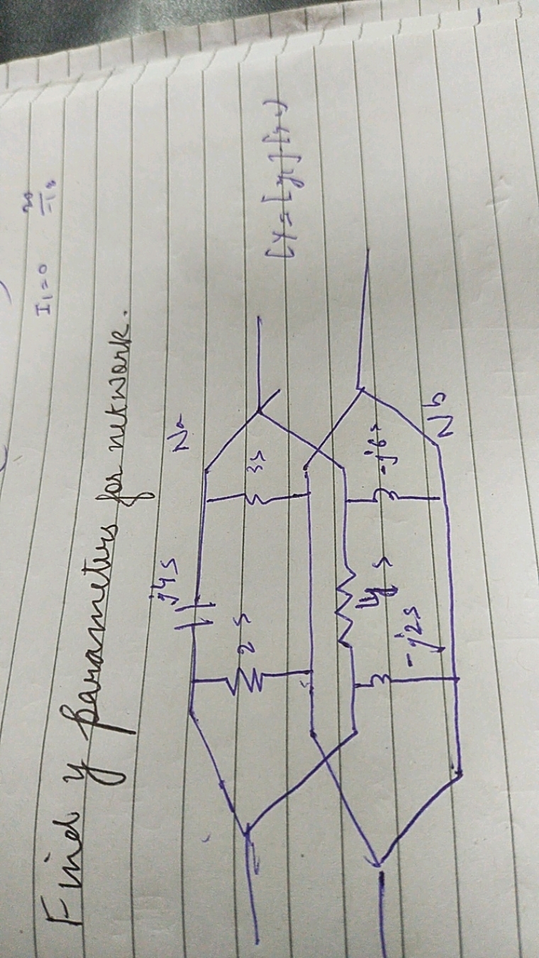 Find y parameters for network.