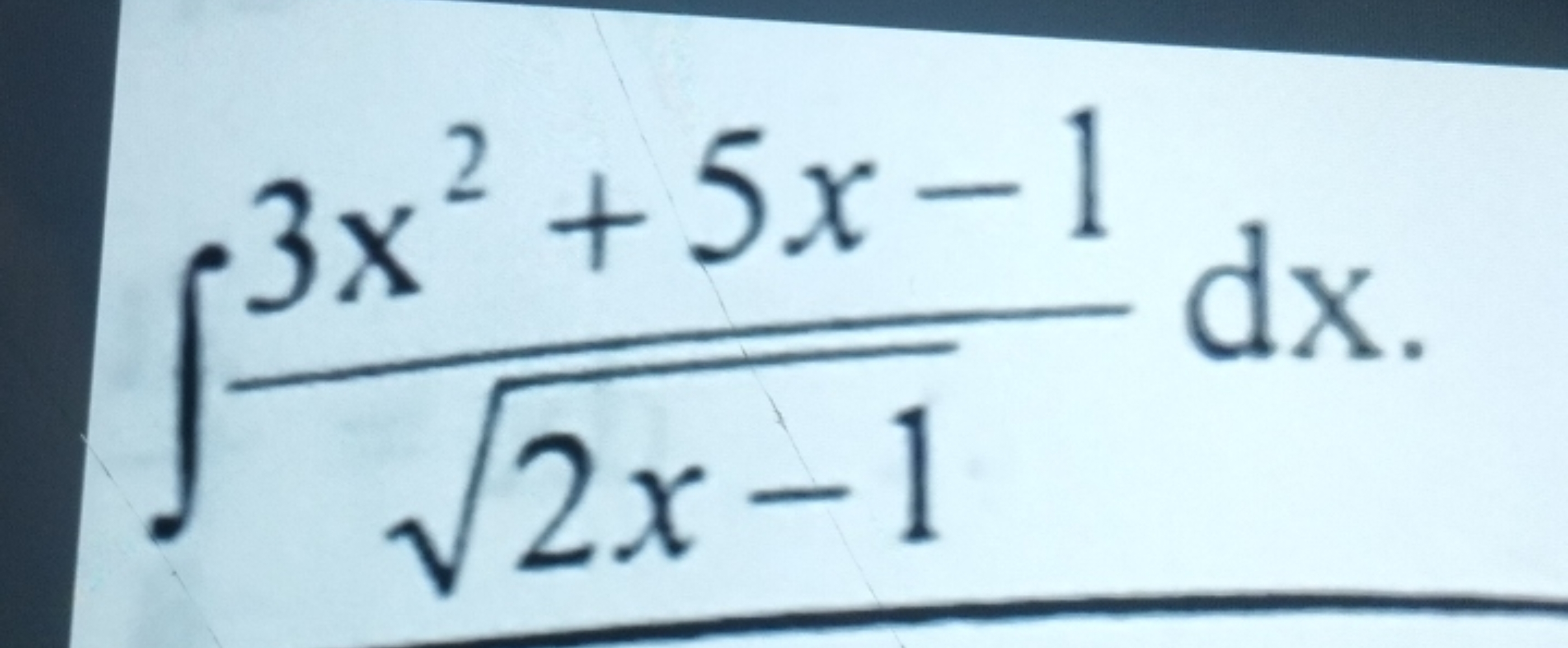 ∫2x−1​3x2+5x−1​dx