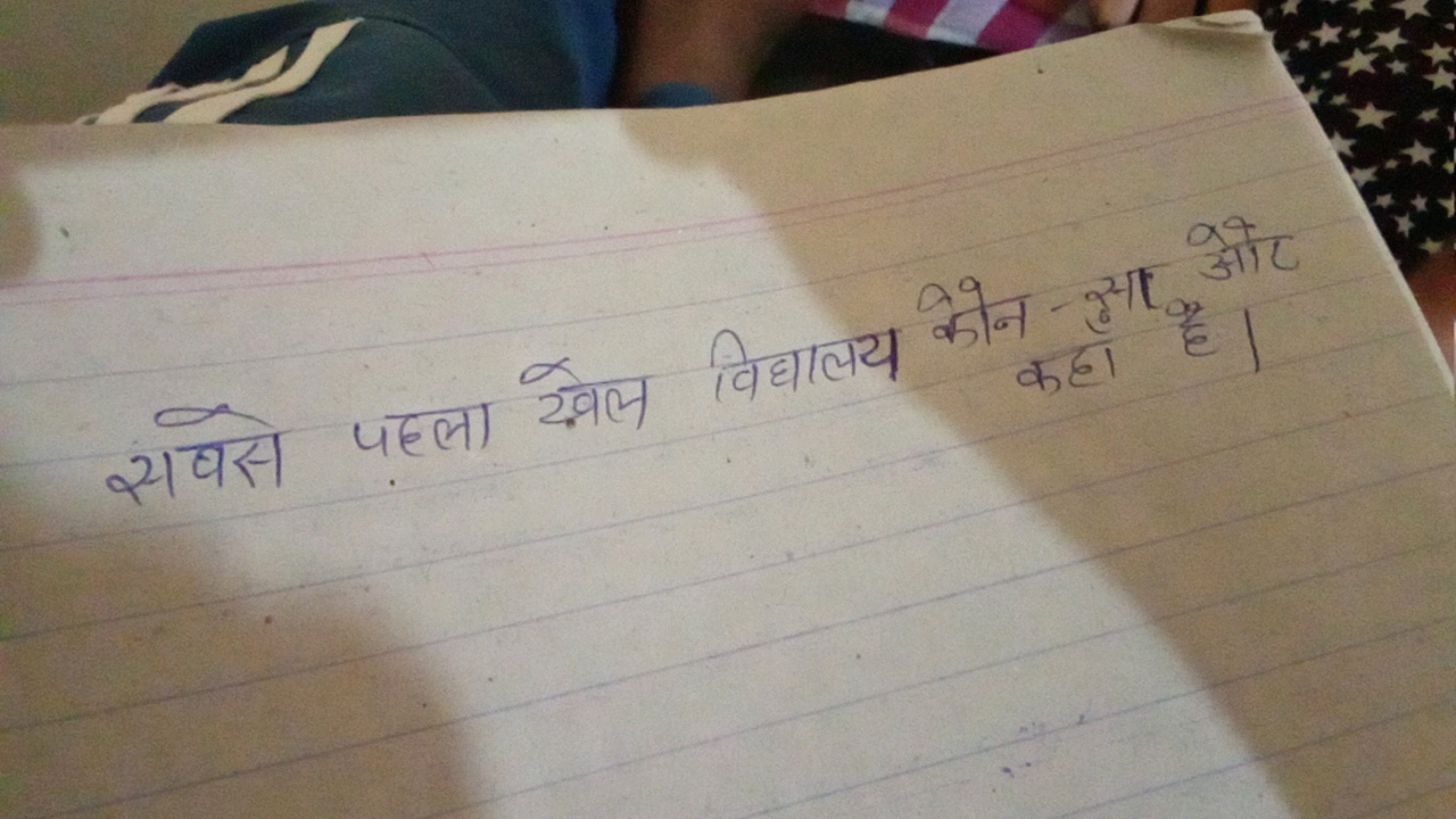 सबसे पहला खेल विधालय कौन कहाँ है।