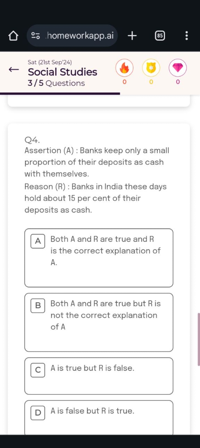 ๑- .homeworkapp.ai
85
Sat (21st Sep'24)
Social Studies
3/5 Questions
(