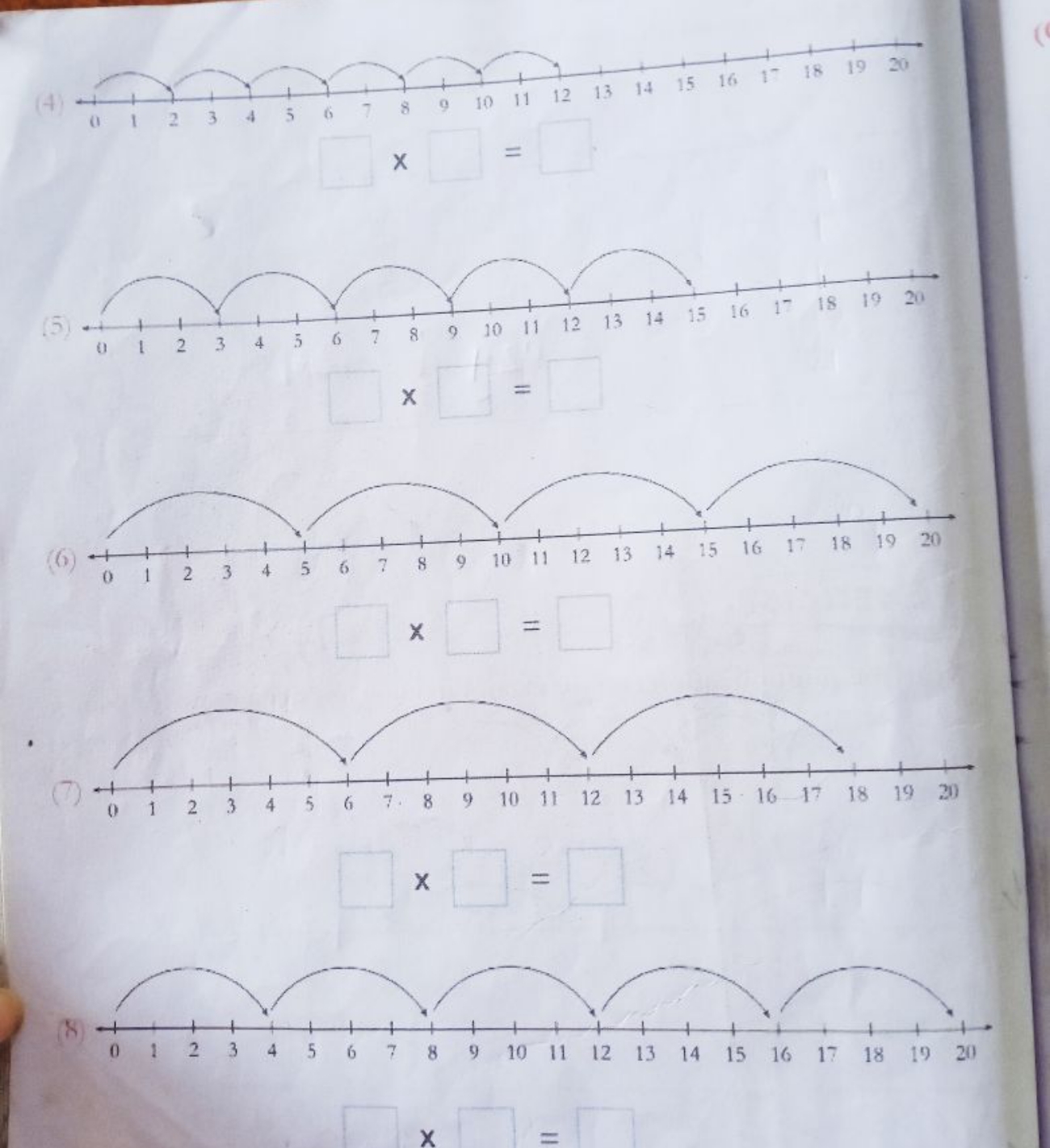 (4)
x  = 
(5)  x □ □ = 
(6)
(7)