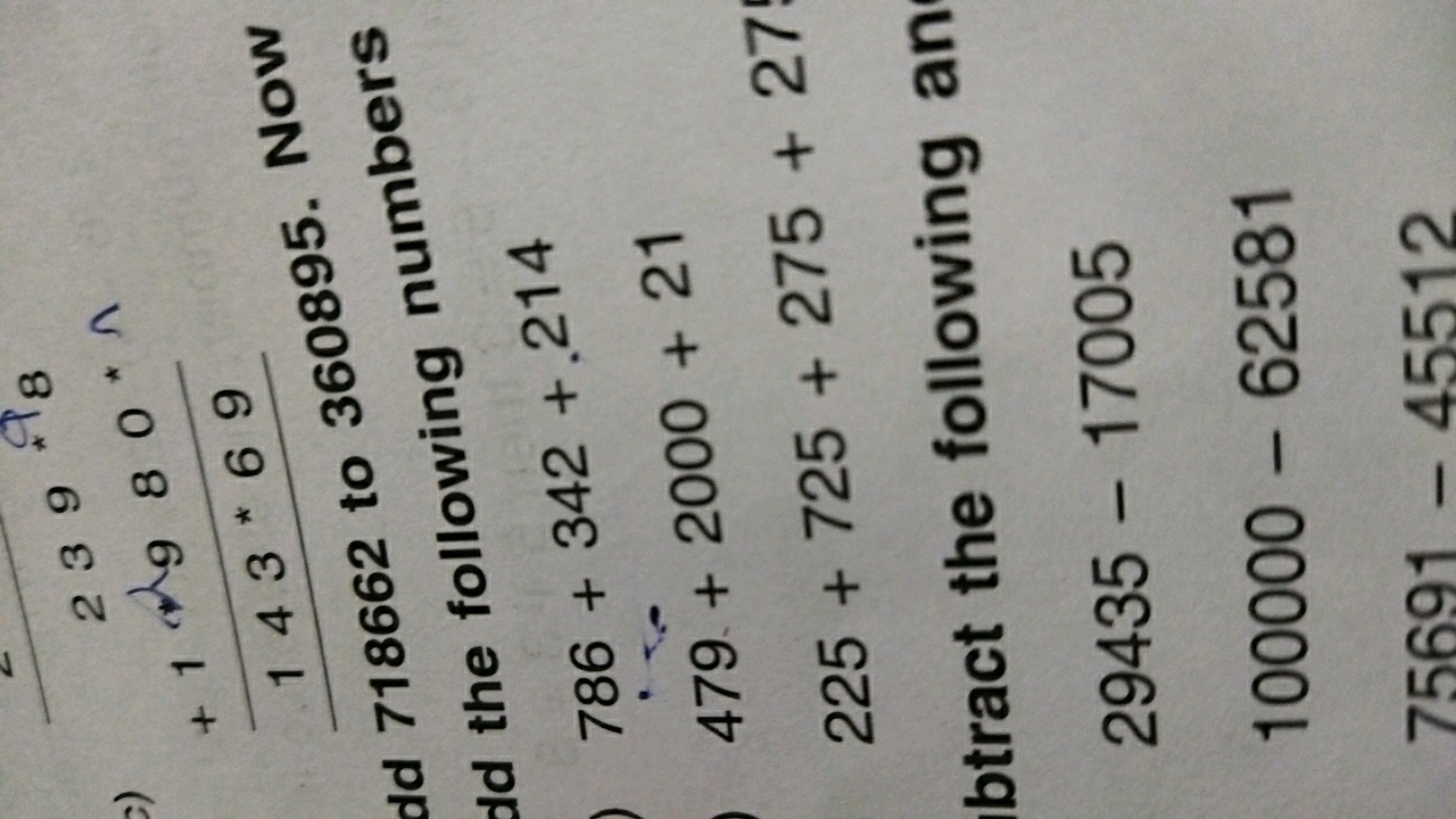 718662 to 360895 . NOW d the following numbers
786+342+.214479+2000+21