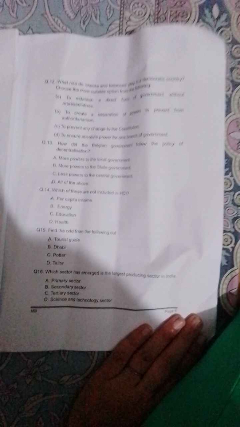  deromitialisationt?
15. Ail ef the atipets
A. Per espitis itionors
A.