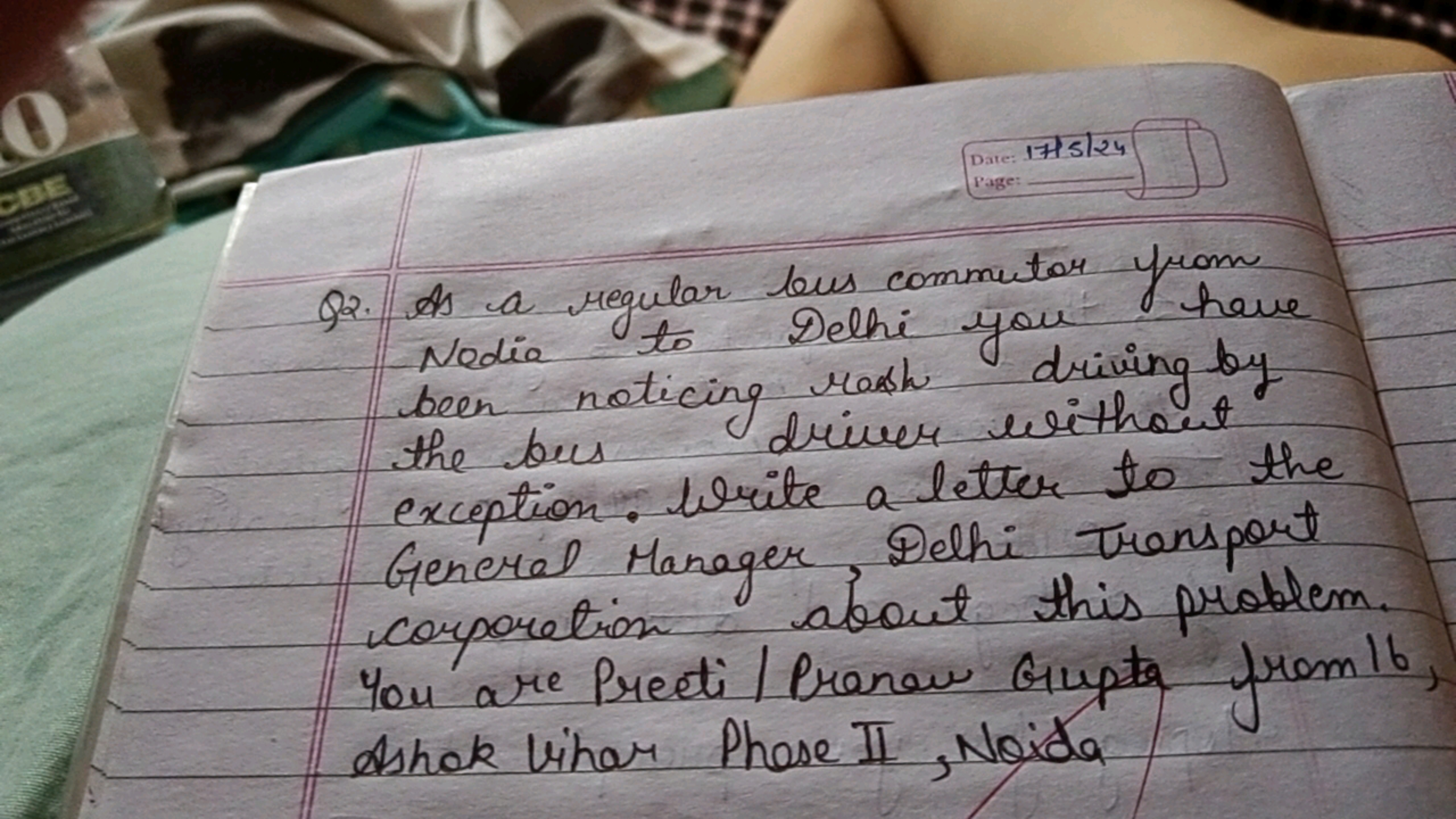 0
CBE
Date: 17/5/24
Page:
92. As a regular bus commuter you have
Nadia