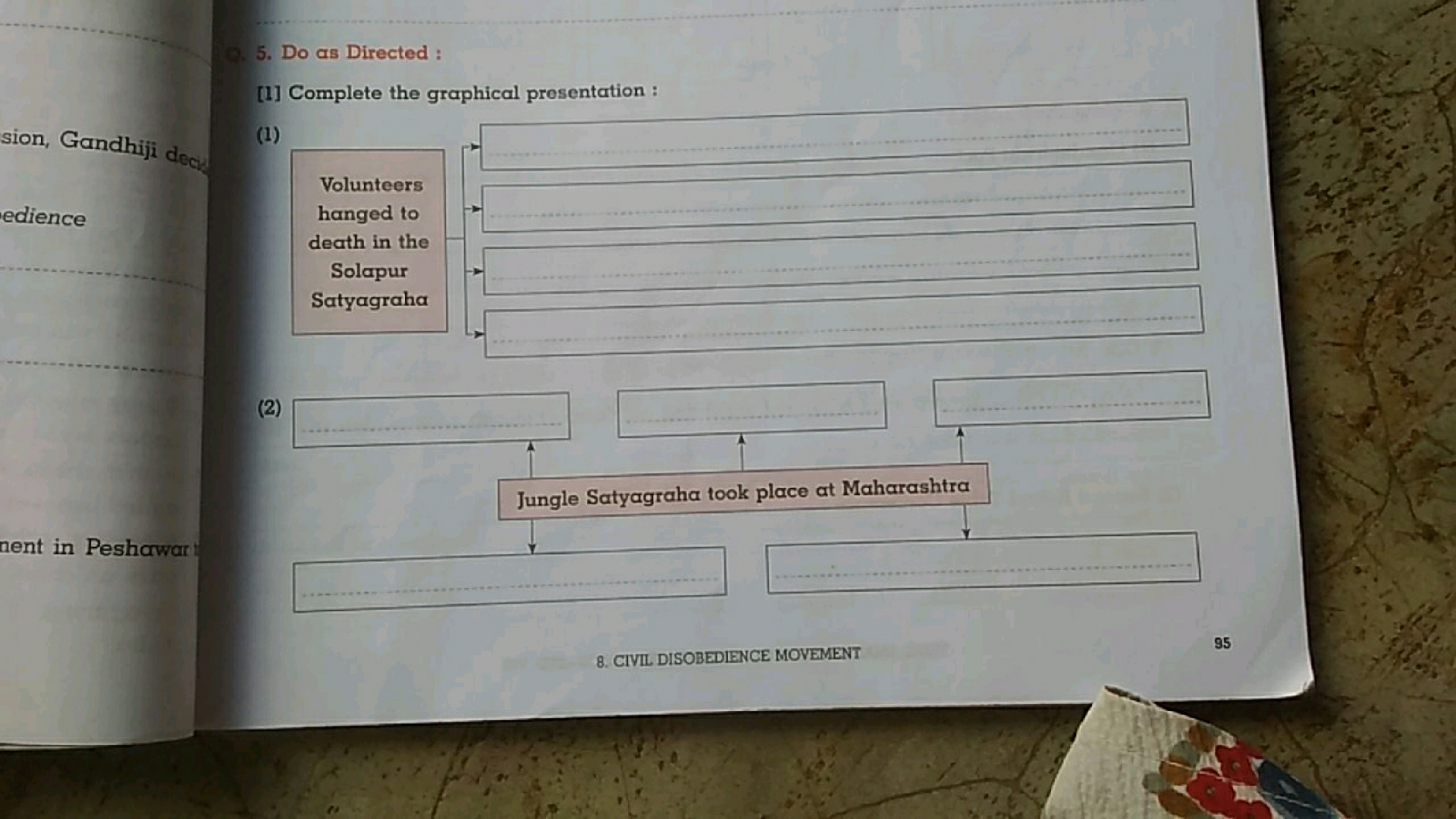 2. 5. Do as Directed :
[1] Complete the graphical presentation :
sion,