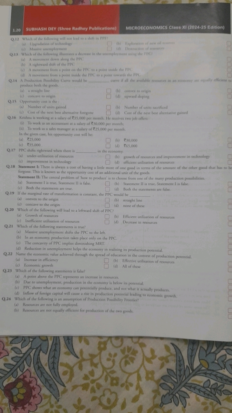 1.20
SUBHASH DEV (Shree Radhoy Pubilications)
MICROECONOMICS Class XI 