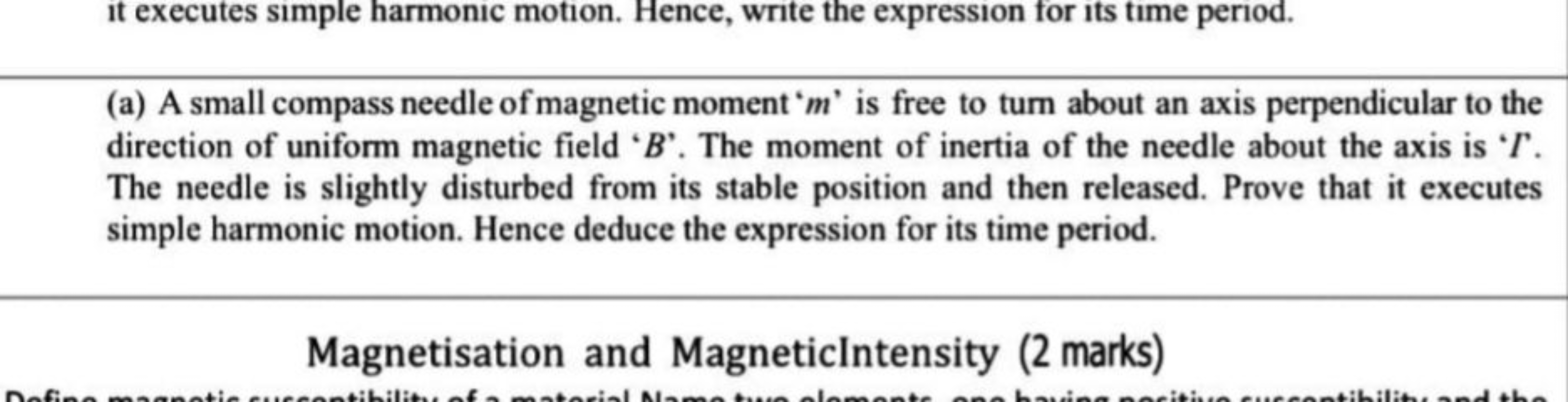 it executes simple harmonic motion. Hence, write the expression for it