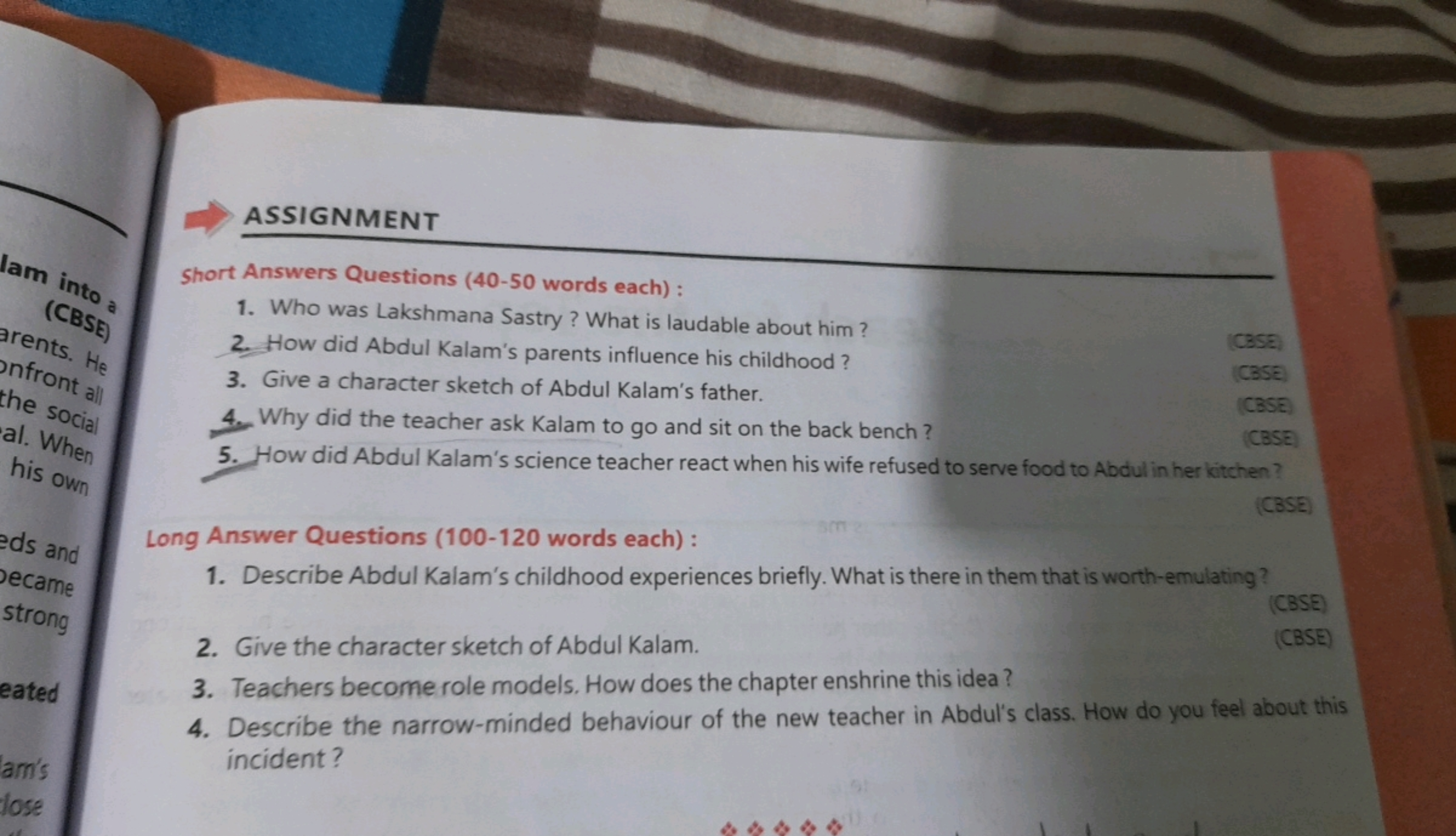 ASSIGNMENT
Short Answers Questions (40-50 words each) :
1. Who was Lak