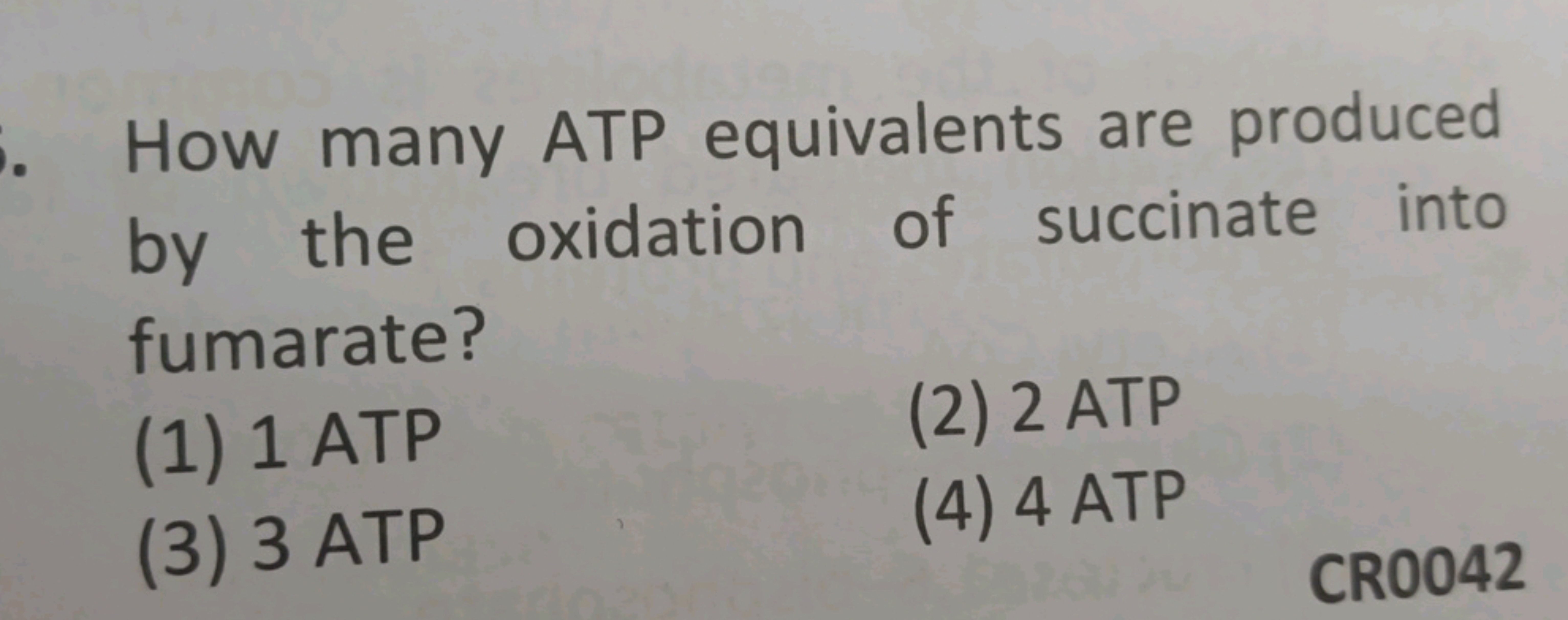 How many ATP equivalents are produced by the oxidation of succinate in