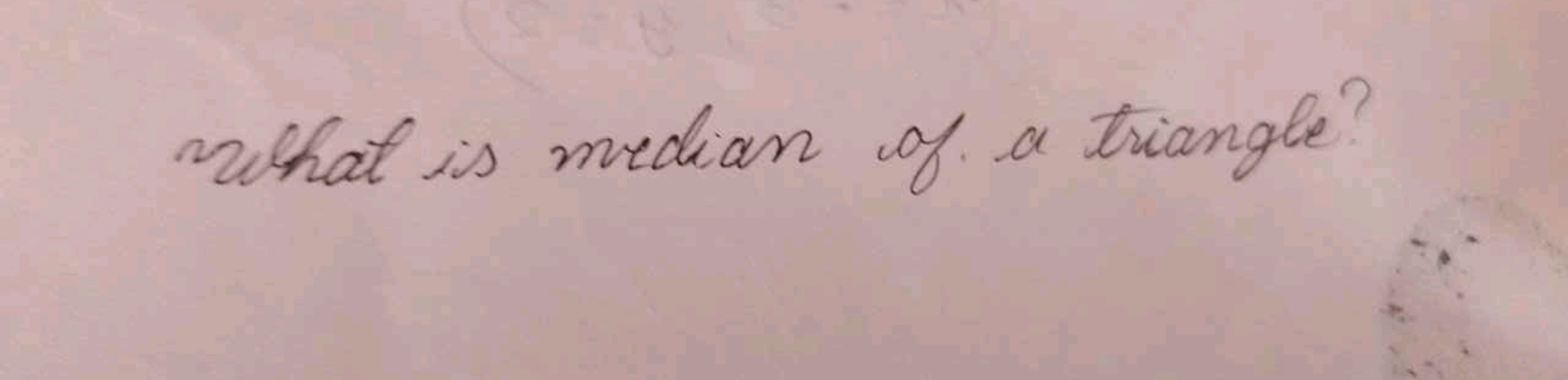 What is median of a triangle?