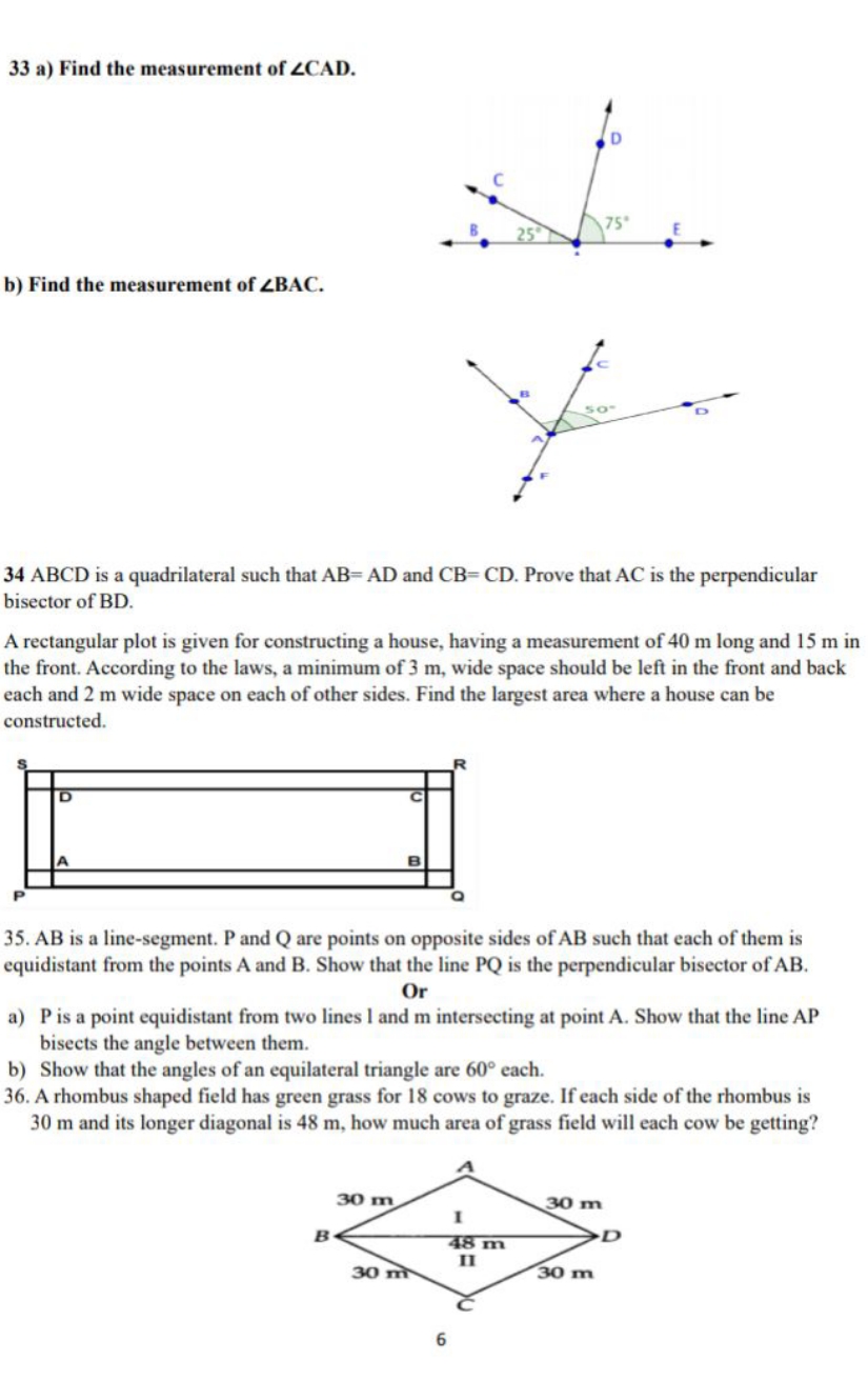 33 a) Find the measurement of ∠C CAD.
b) Find the measurement of ∠BAC.