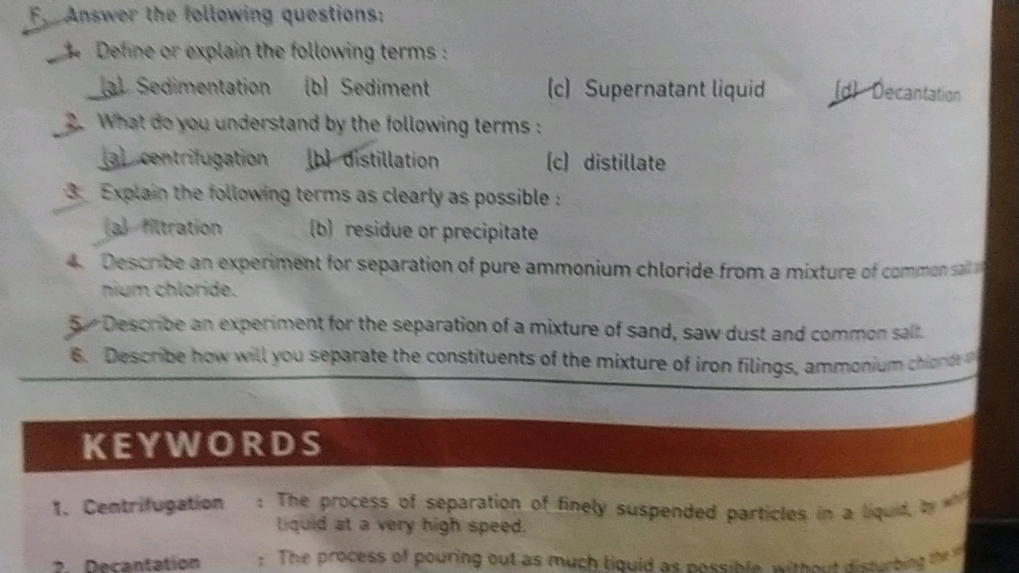 B. Answer the foltowing questions:
to Define or explain the following 