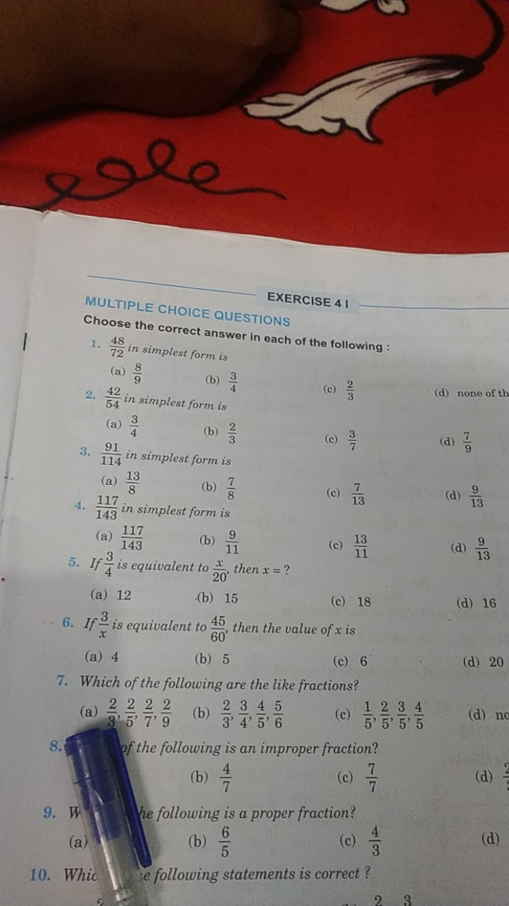 EXERCISE 41
MULTIPLE CHOICE QUESTIONS
Choose the correct answer in eac